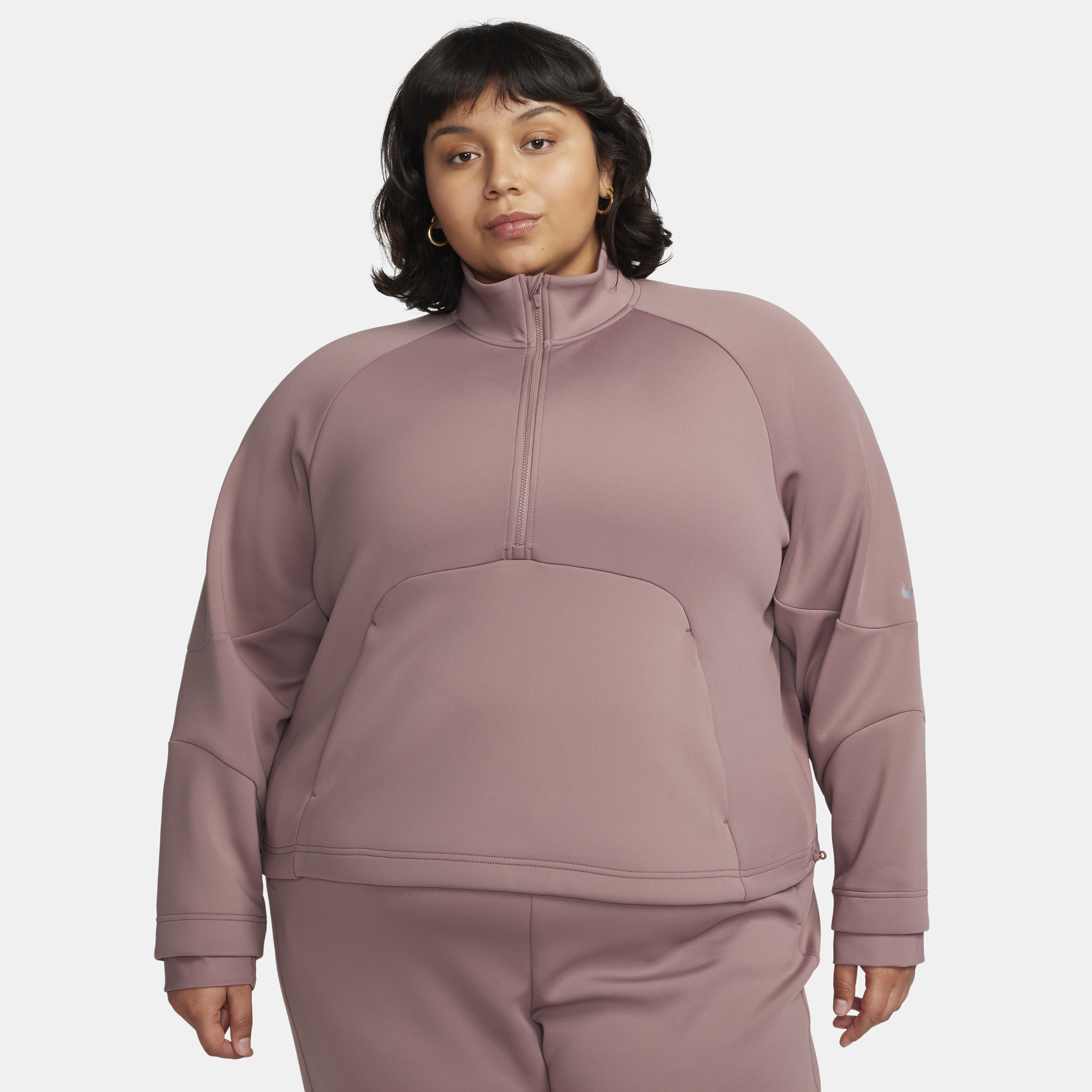 Nike Women's Dri-fit Prima 1/2-zip Training Top (plus Size) In Purple
