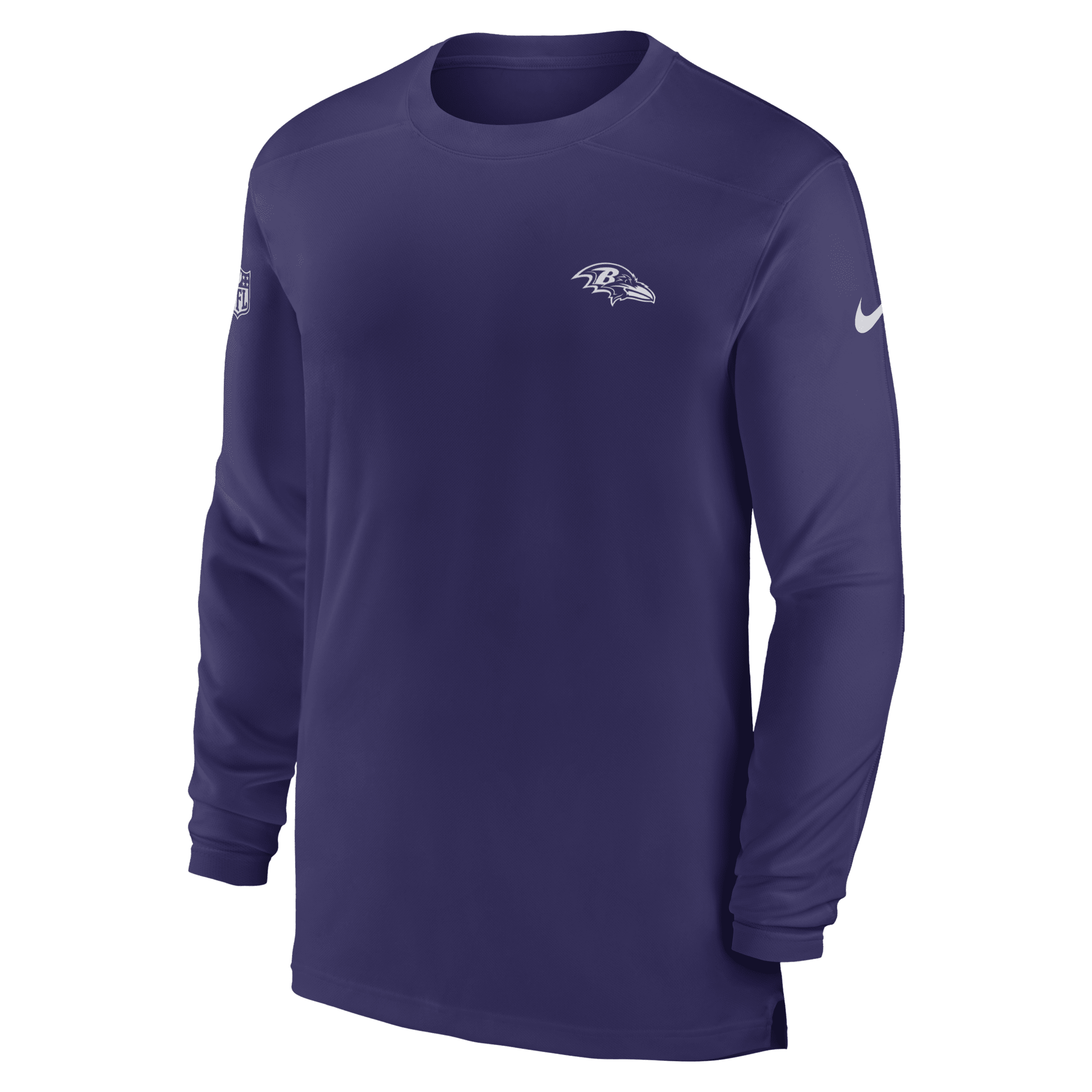 Shop Nike Men's Dri-fit Sideline Coach (nfl Baltimore Ravens) Long-sleeve Top In Purple