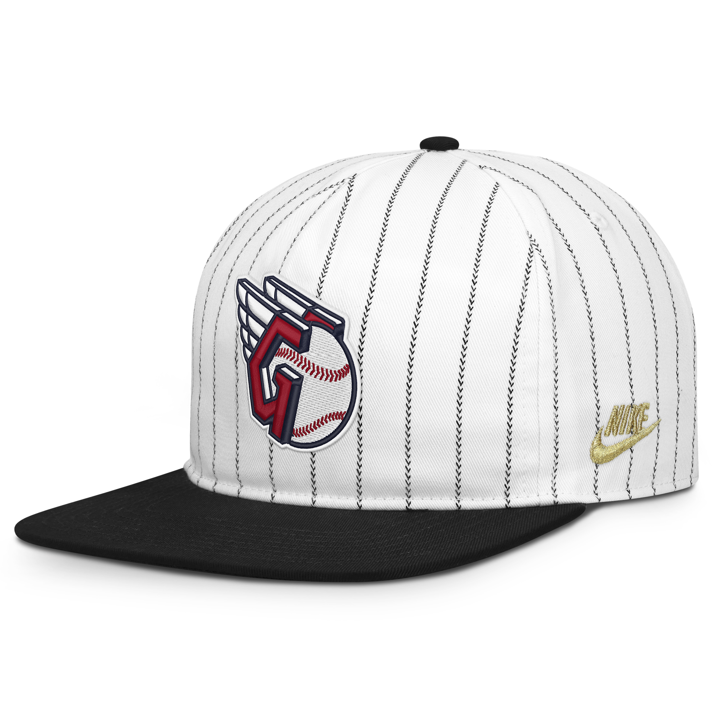 Nike Men's White/Black Cleveland Guardians Cooperstown Collection Pro Adjustable Hat - White, Black