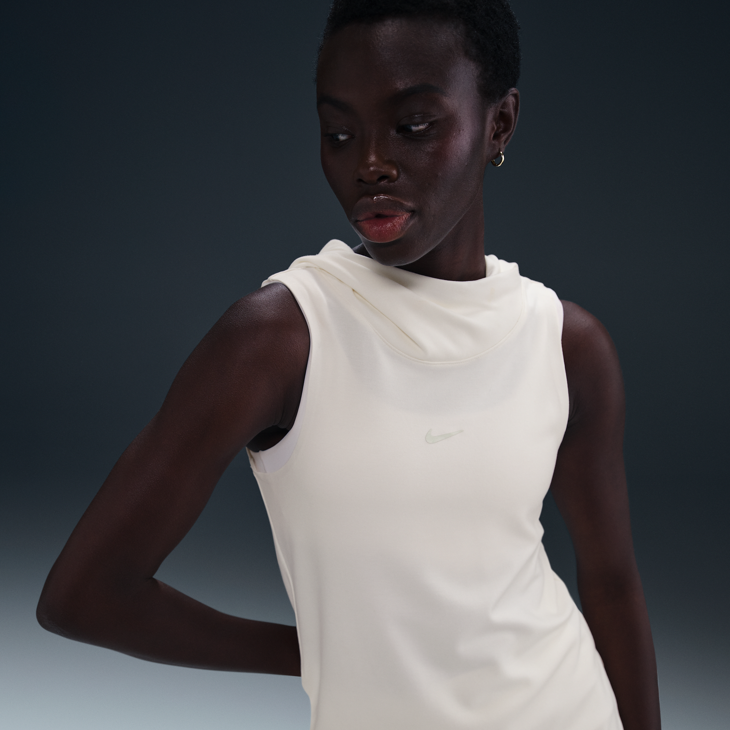 Nike Sportswear Serena Williams Design Sleeveless Hooded Tunic In White