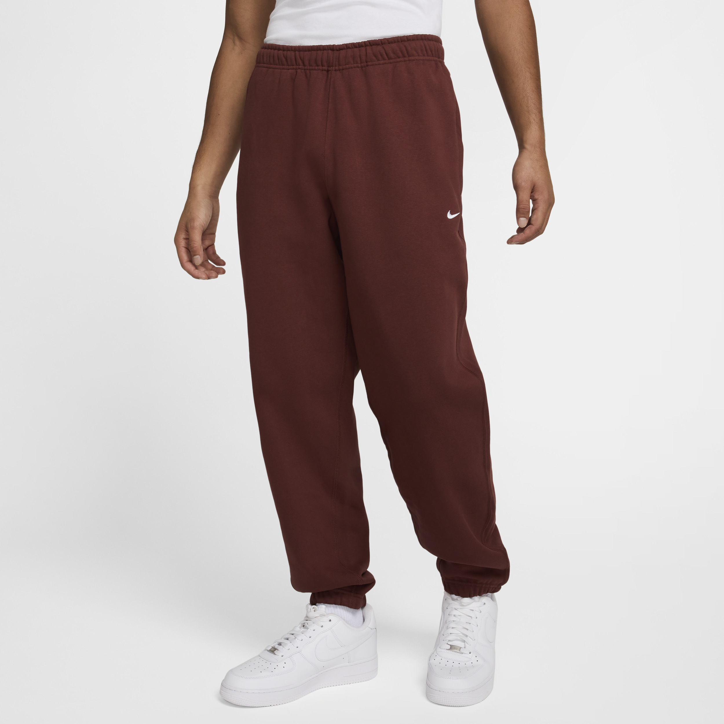 Nike Men's Solo Swoosh Fleece Pants In Brown