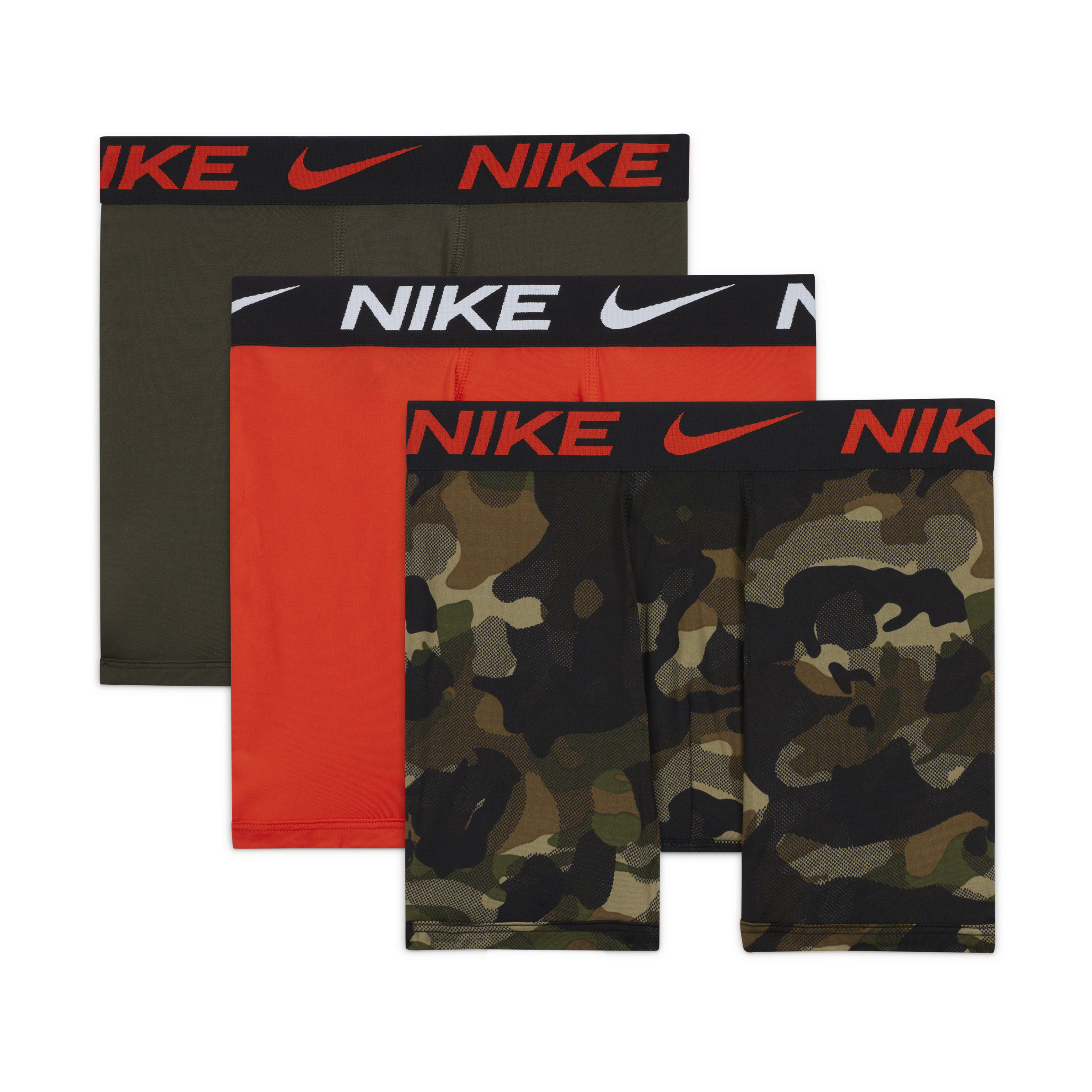 Nike Babies' Micro Print Boxer Briefs (3-pack) Big Kids' Underwear In Green