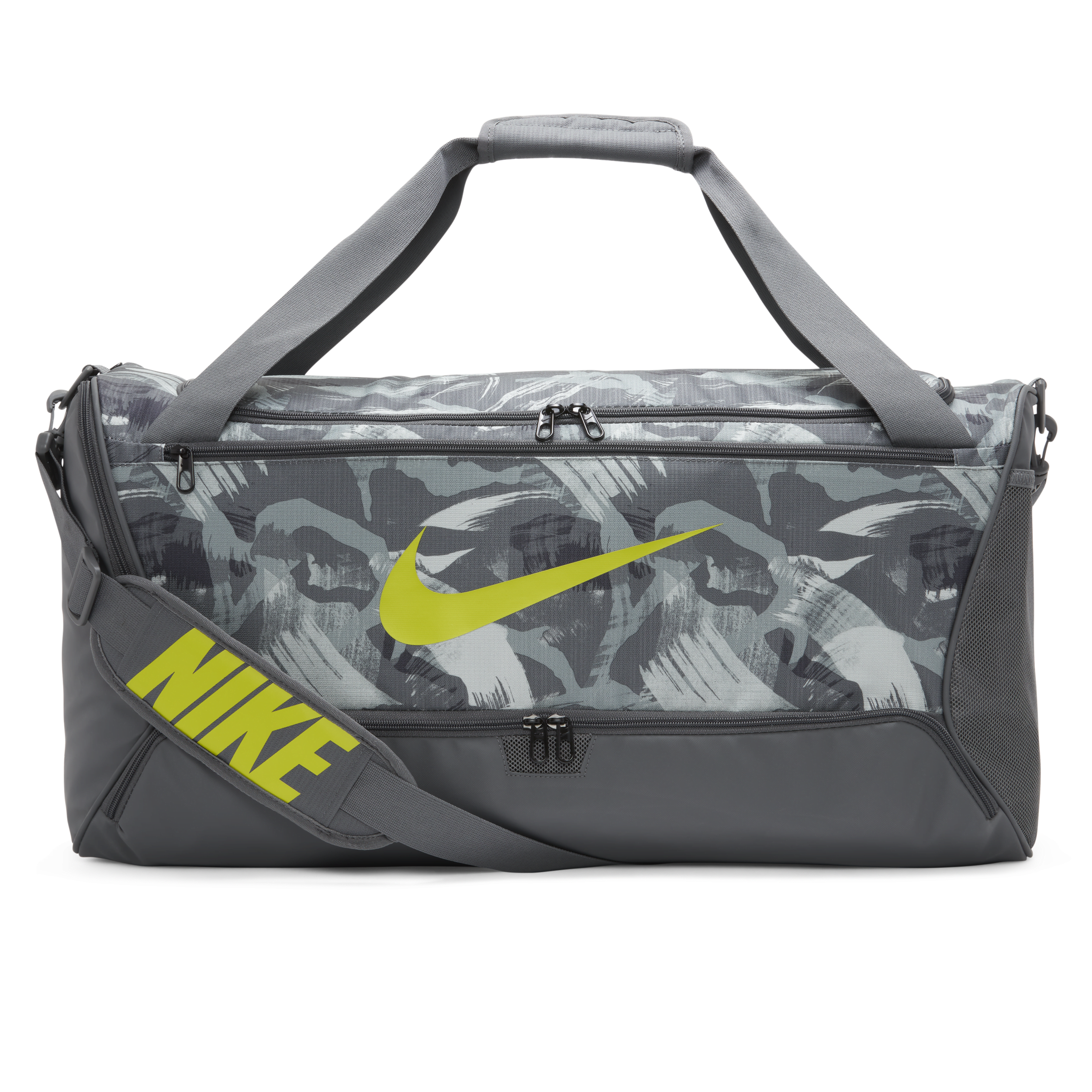 Nike Unisex Brasilia Printed Duffel Bag (medium, 60l) In Grey