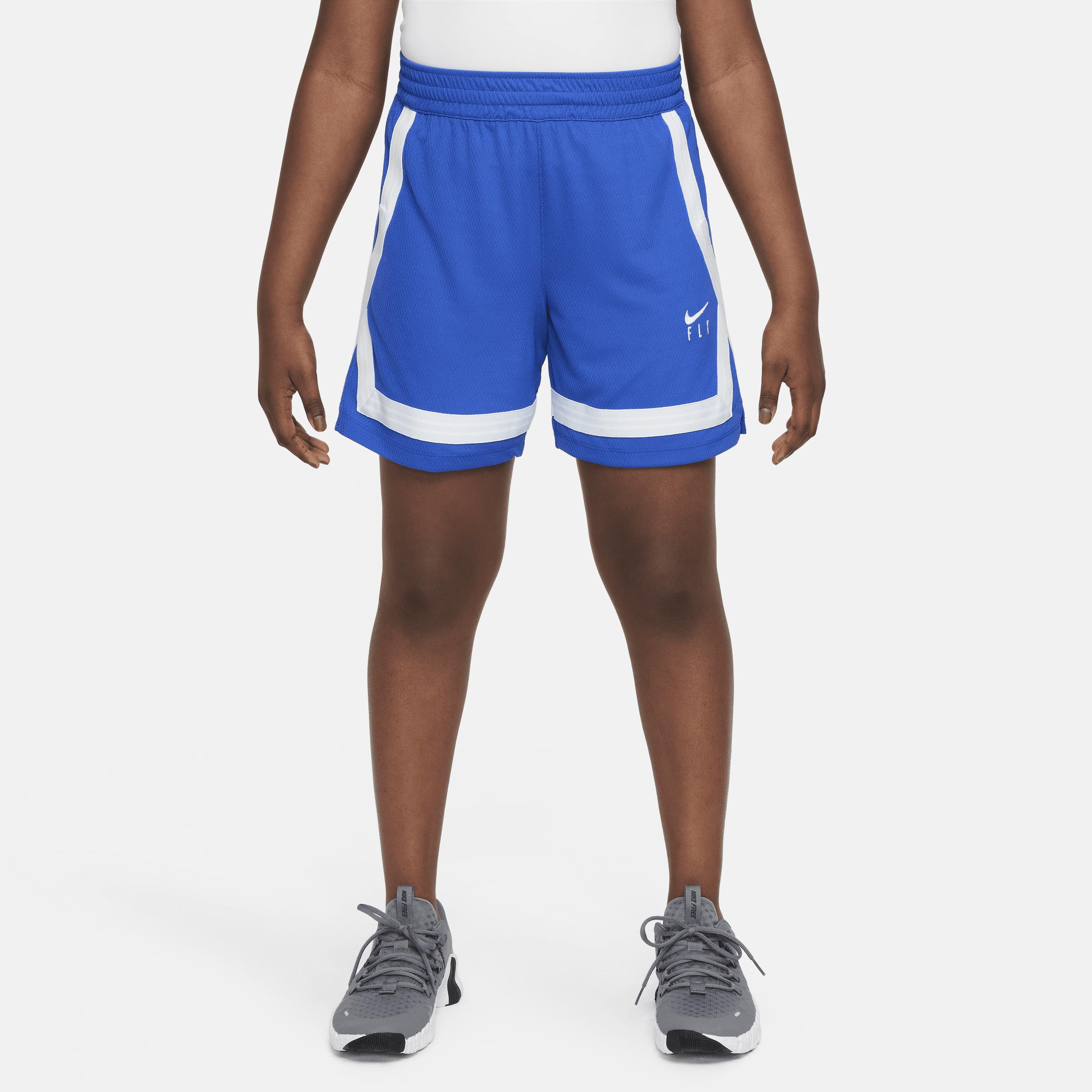 Nike Dri-fit Fly Crossover Big Kids' (girls') Basketball Shorts (extended Size) In Blue
