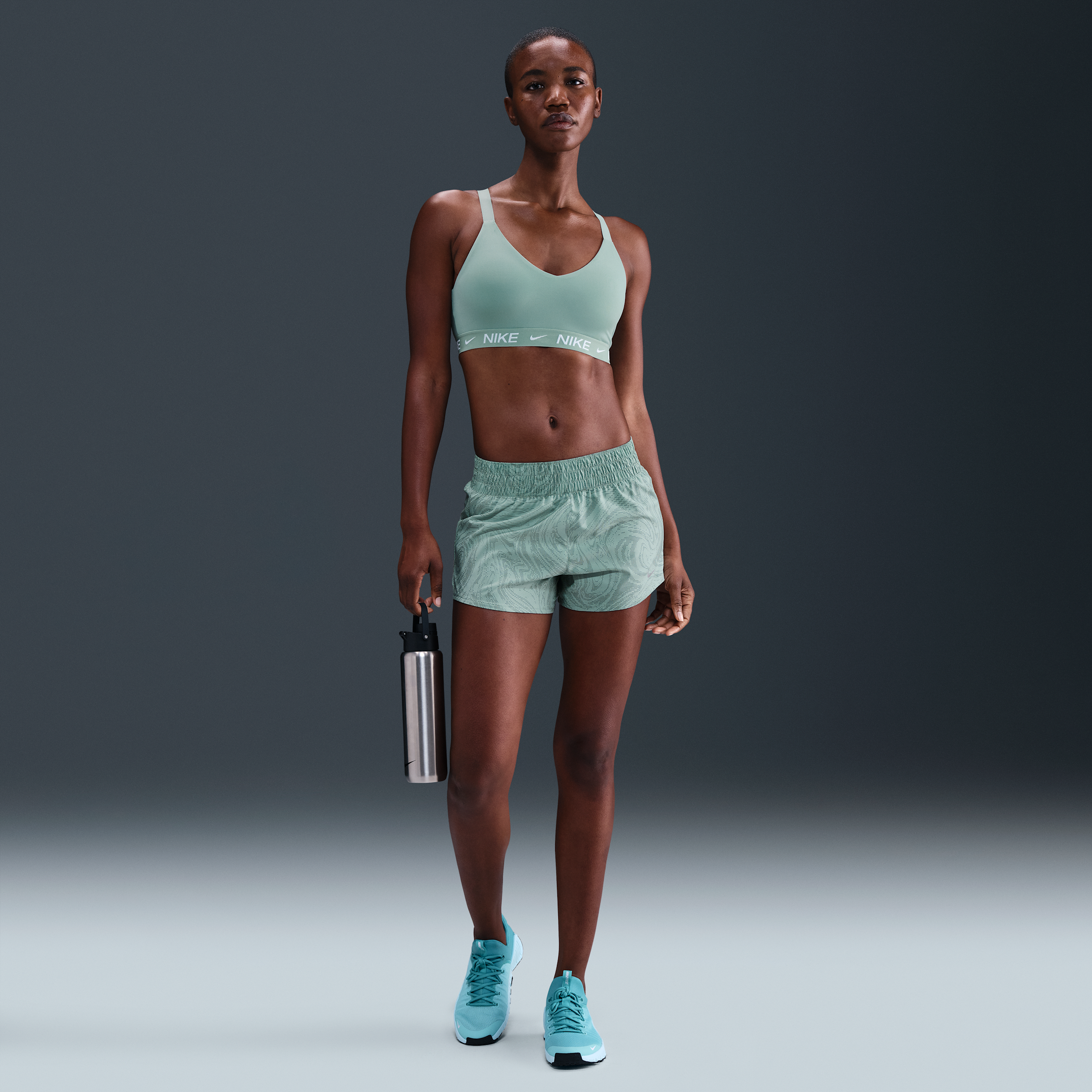 Nike Women's One Dri-fit Mid-rise 3" Brief-lined Shorts In Green