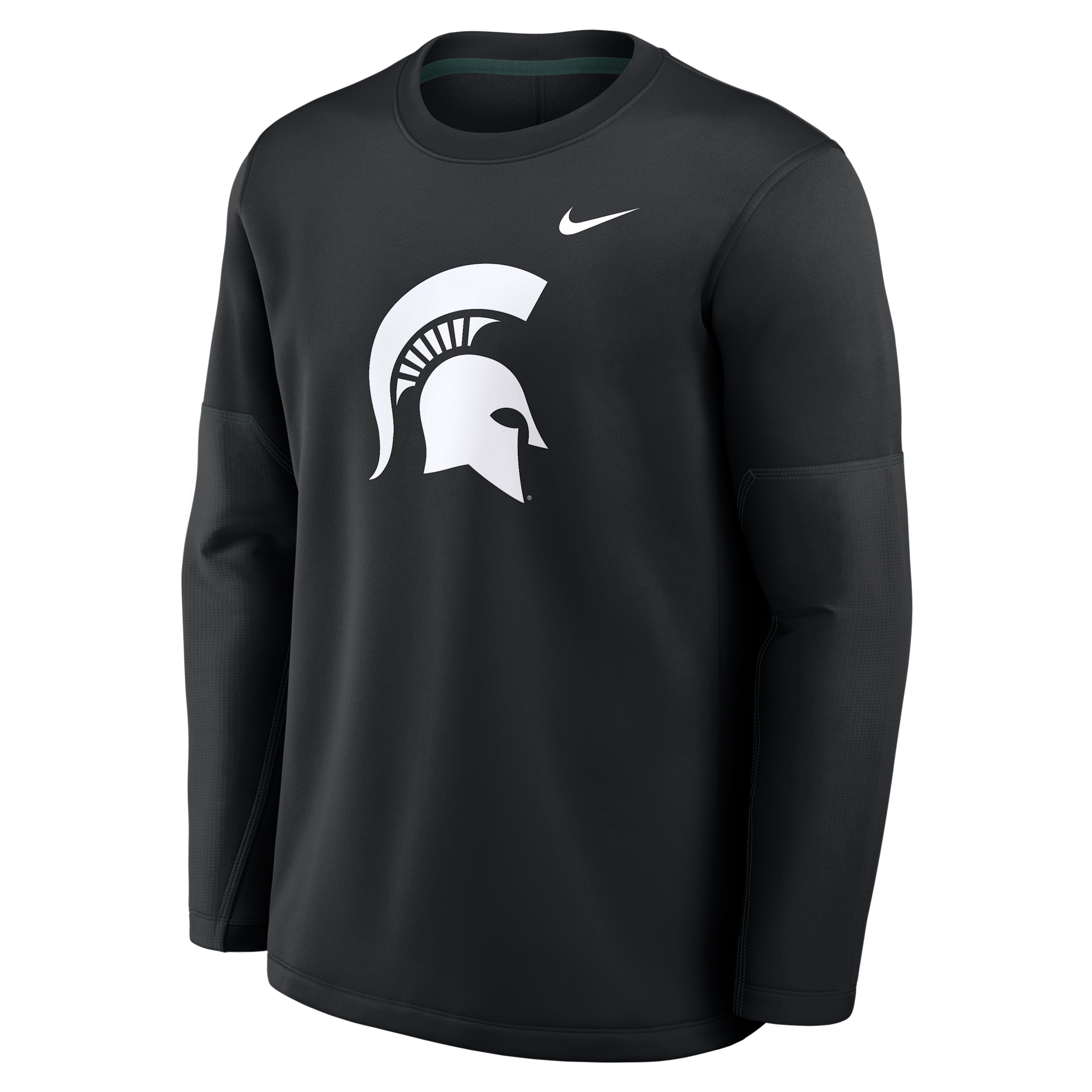 Michigan State Sideline Coaches Nike Men's Therma-FIT College Long-Sleeve T-Shirt in Black | 03BR08DSMST-6P4