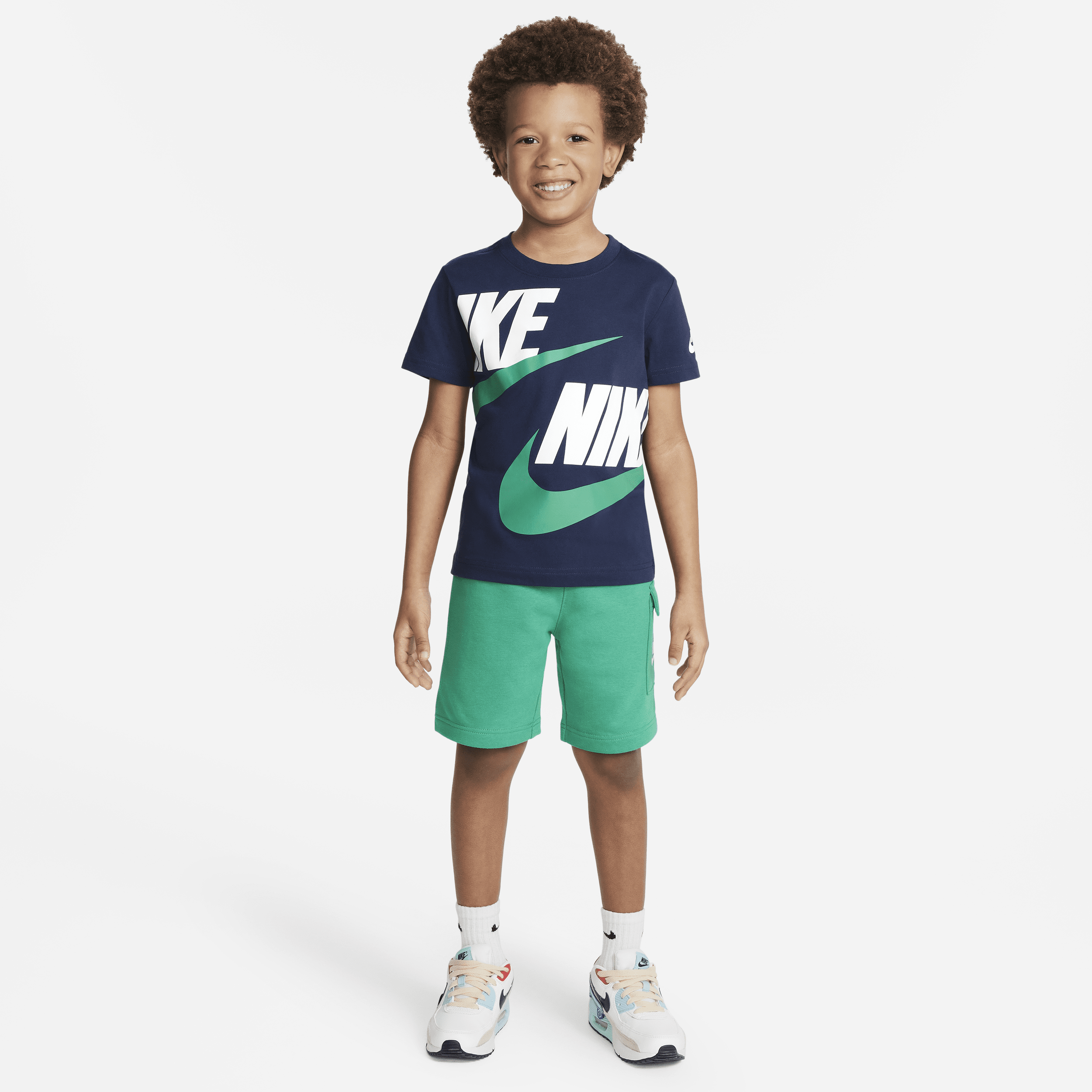Shop Nike Sportswear Little Kids' Cargo Shorts Set In Green