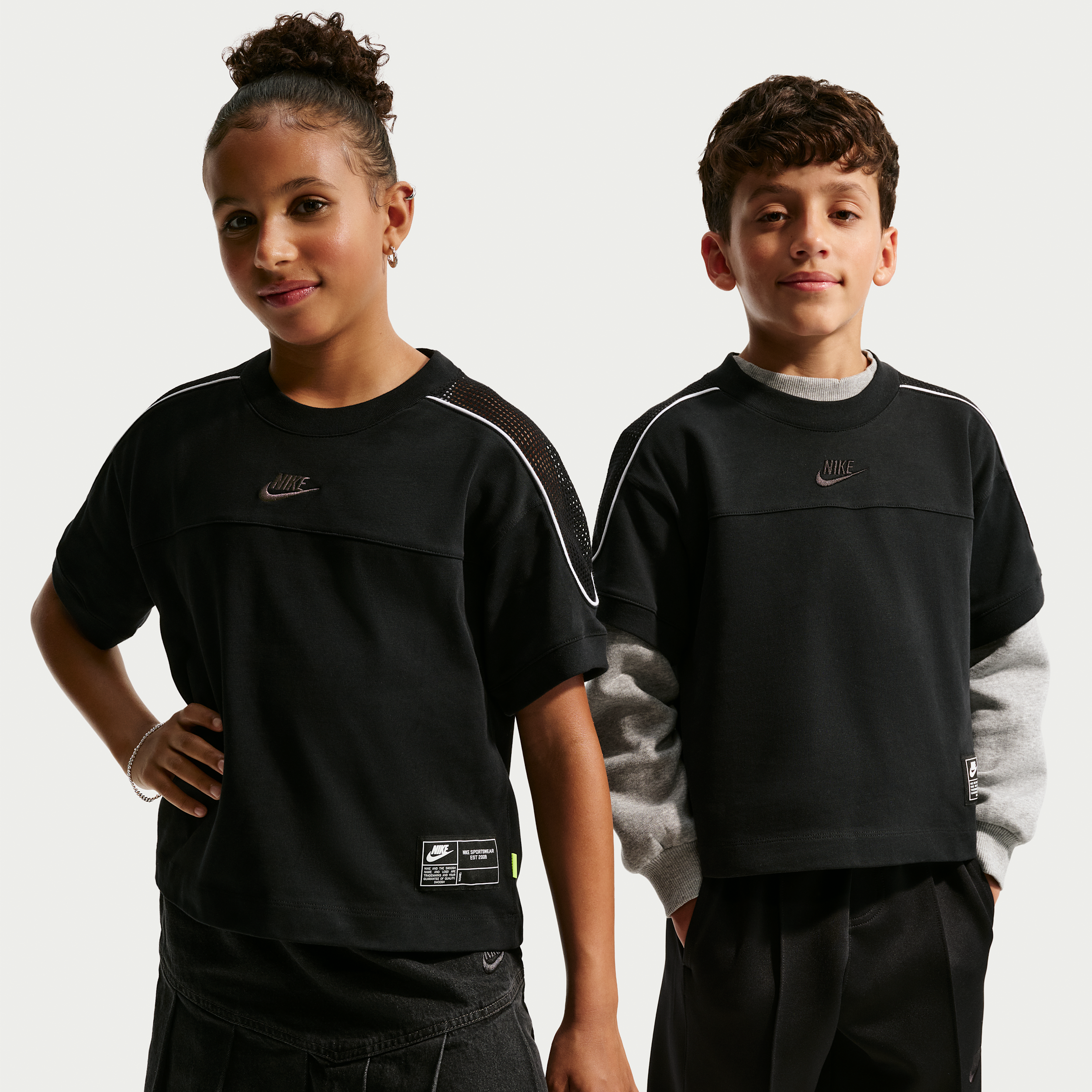 Nike Sportswear Collection Big Kids' Short-Sleeve Top in Black | IM4622-010