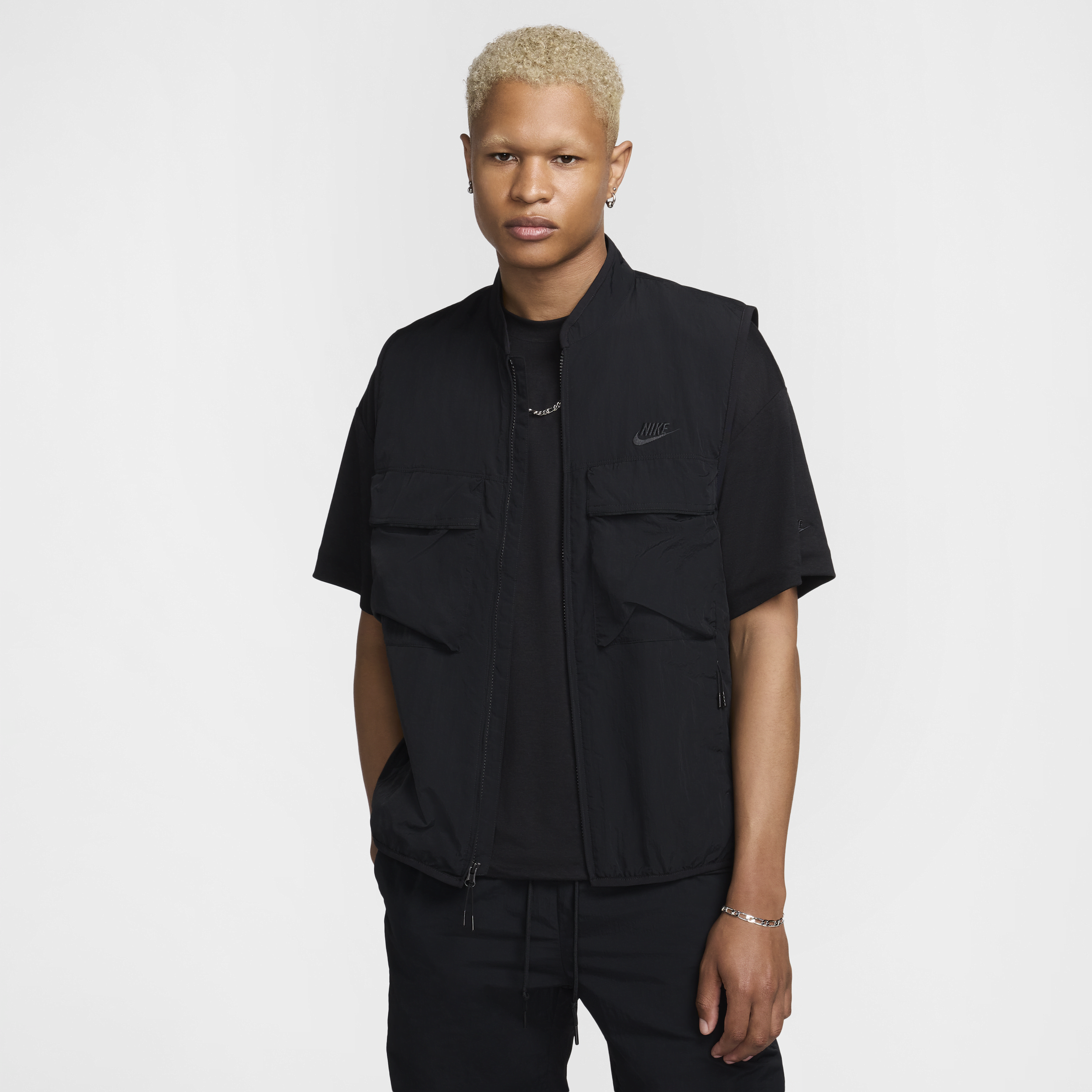 Shop Nike Men's Tech Woven Vest In Black