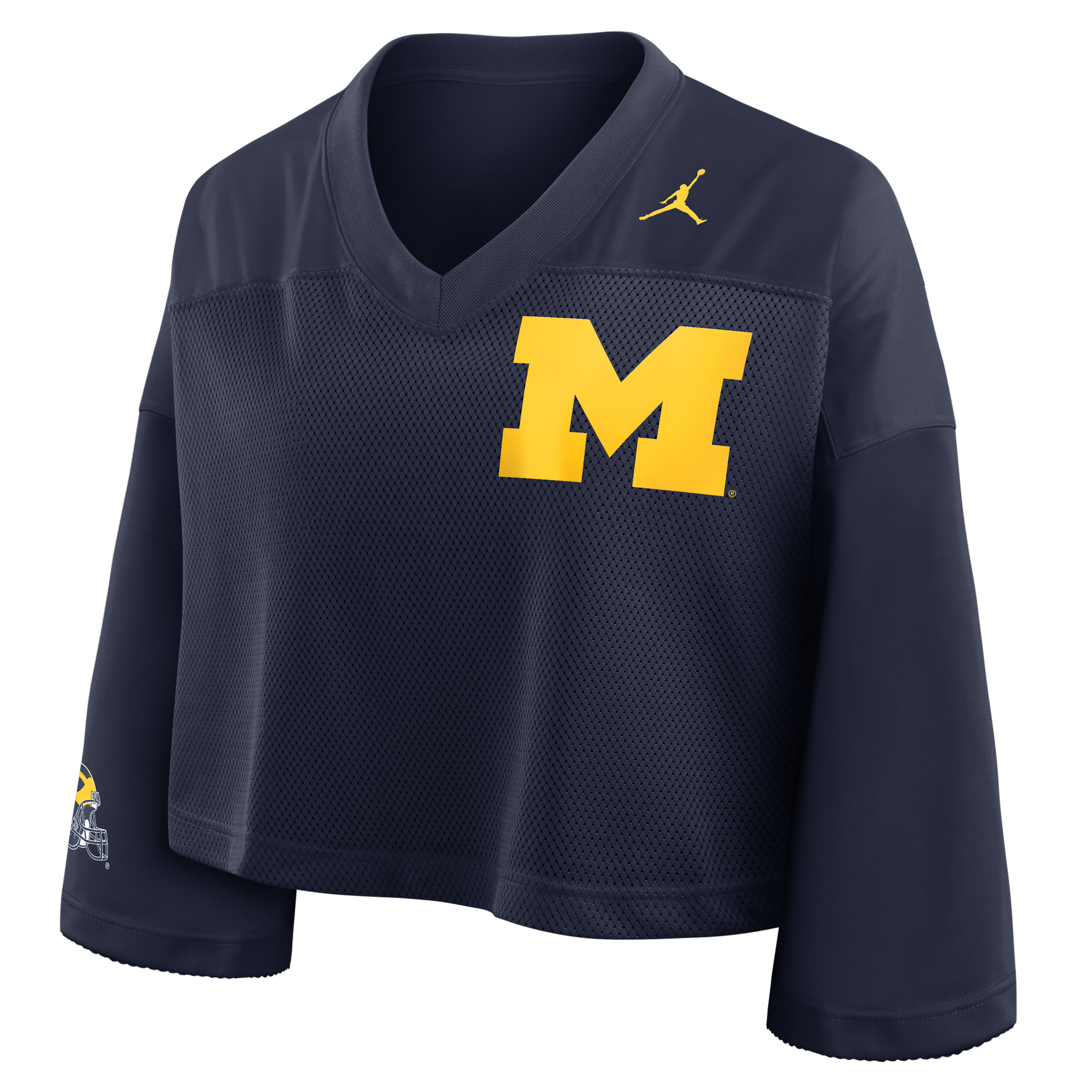 Jordan Women's Michigan Jersey  Brand Dri-fit College Cropped Top In Blue