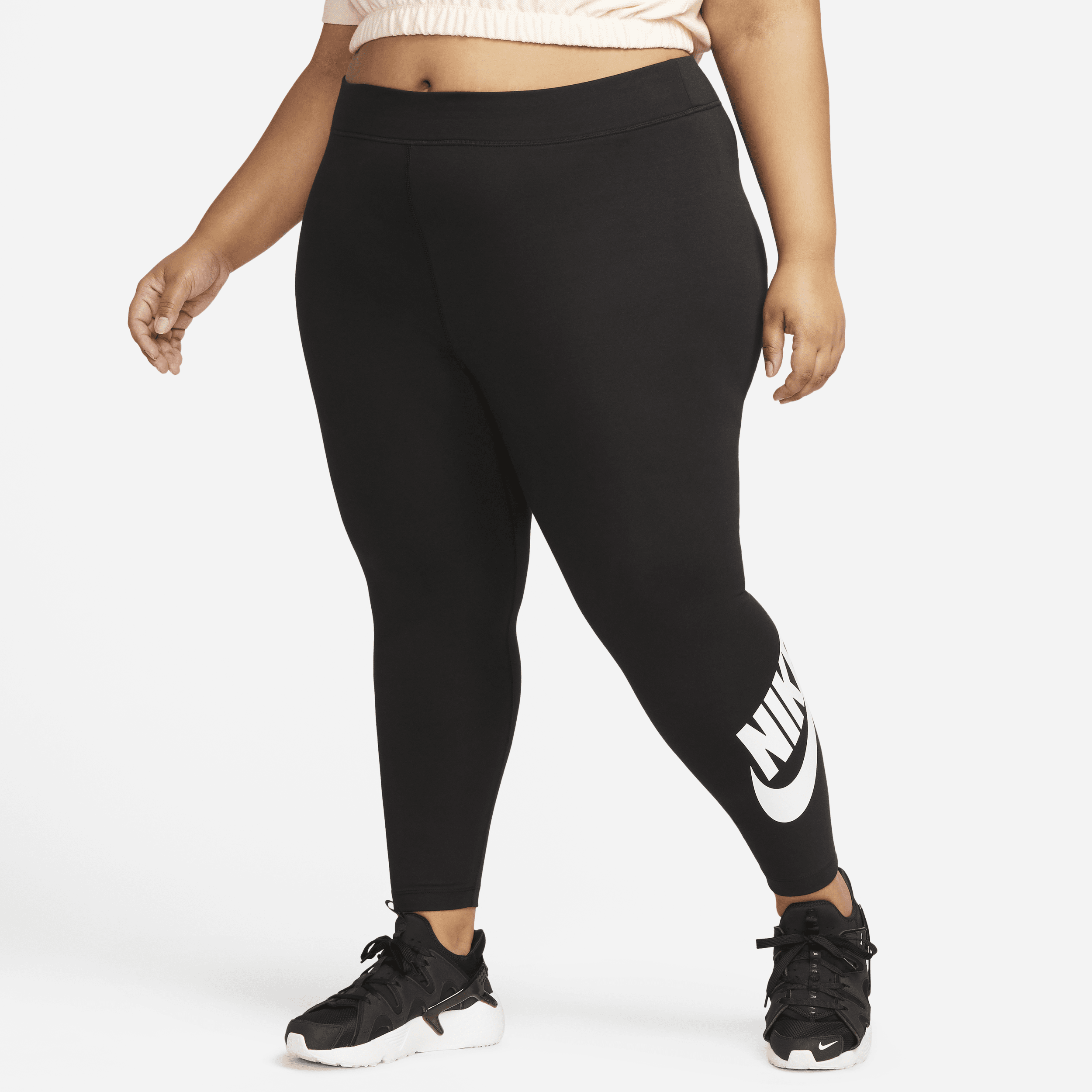 Shop Nike Women's  Sportswear Classics High-waisted Graphic Leggings (plus Size) In Black