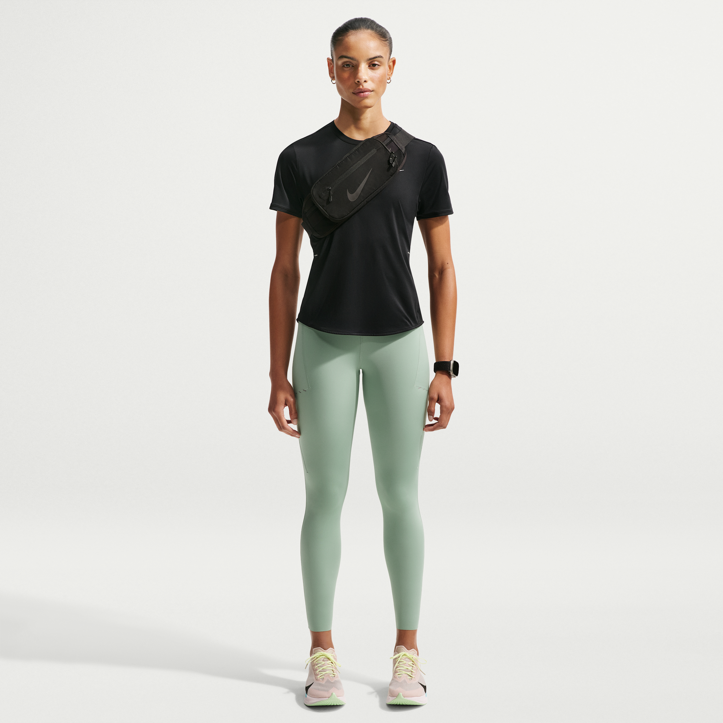 Nike Women's Swift High-Waisted 7/8 Running Leggings with Pockets in Green | HJ2252-007