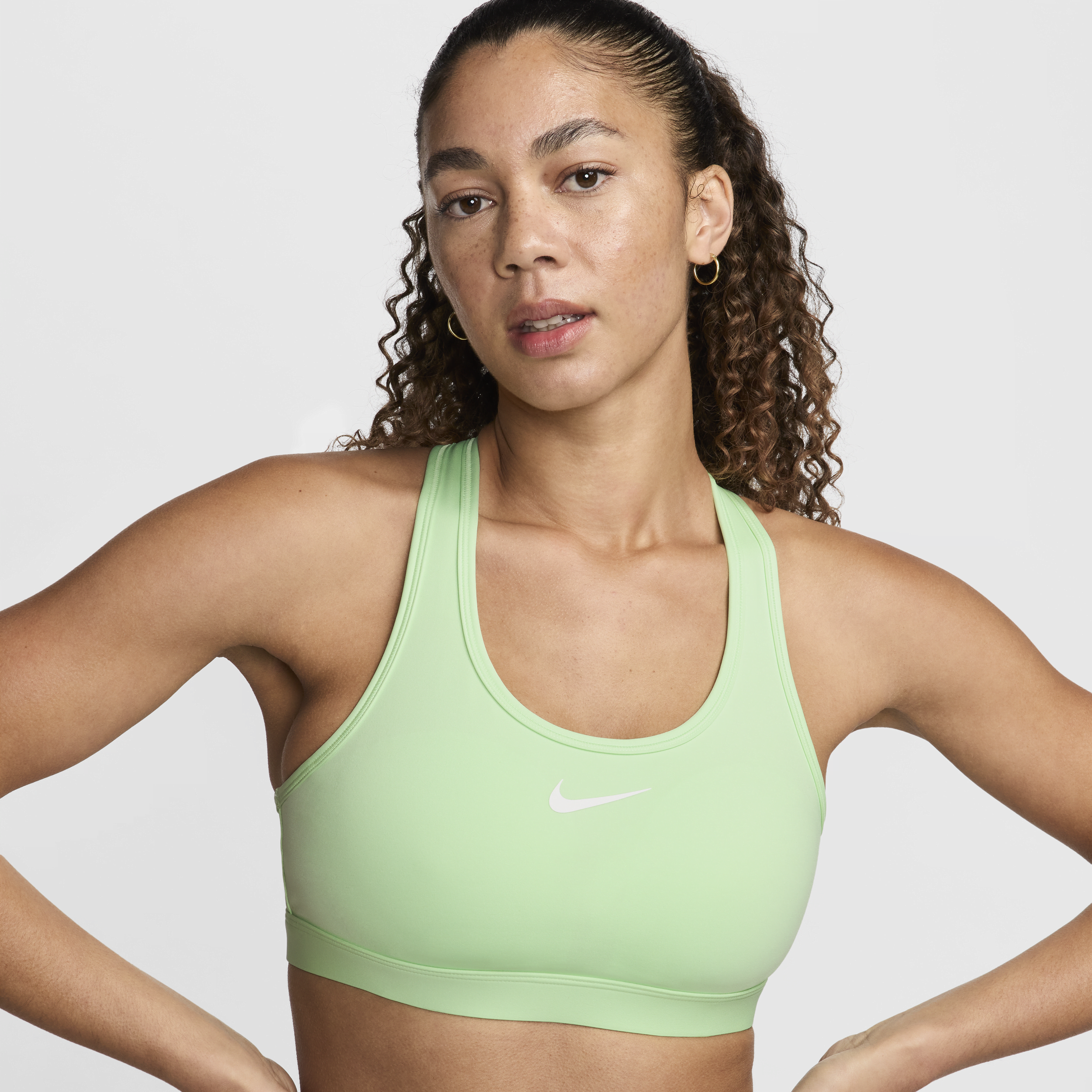 Shop Nike Women's Swoosh Medium Support Padded Sports Bra In Green
