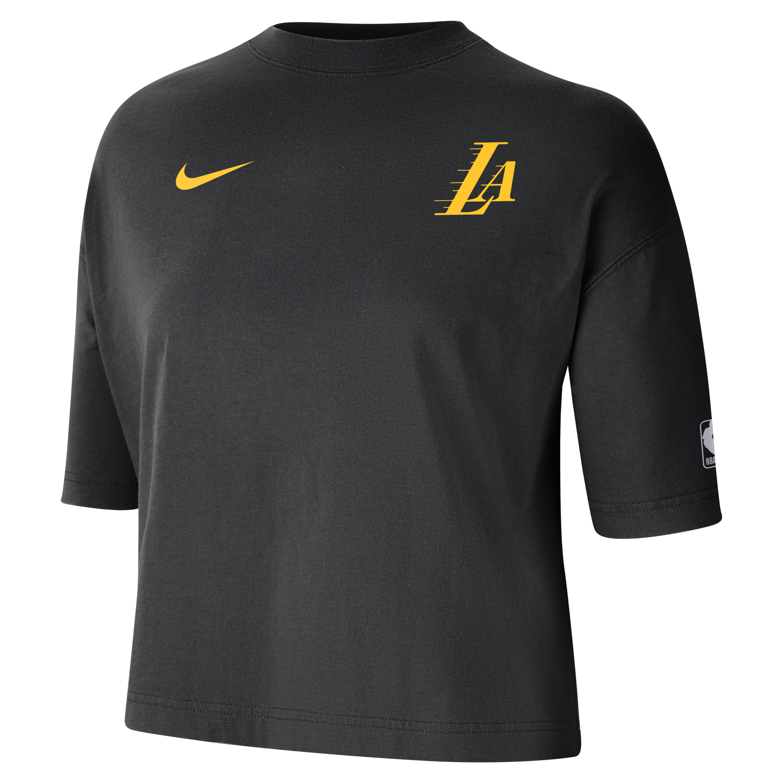 Nike Los Angeles Lakers 2023/24 City Edition  Women's Nba Courtside Boxy T-shirt In Black