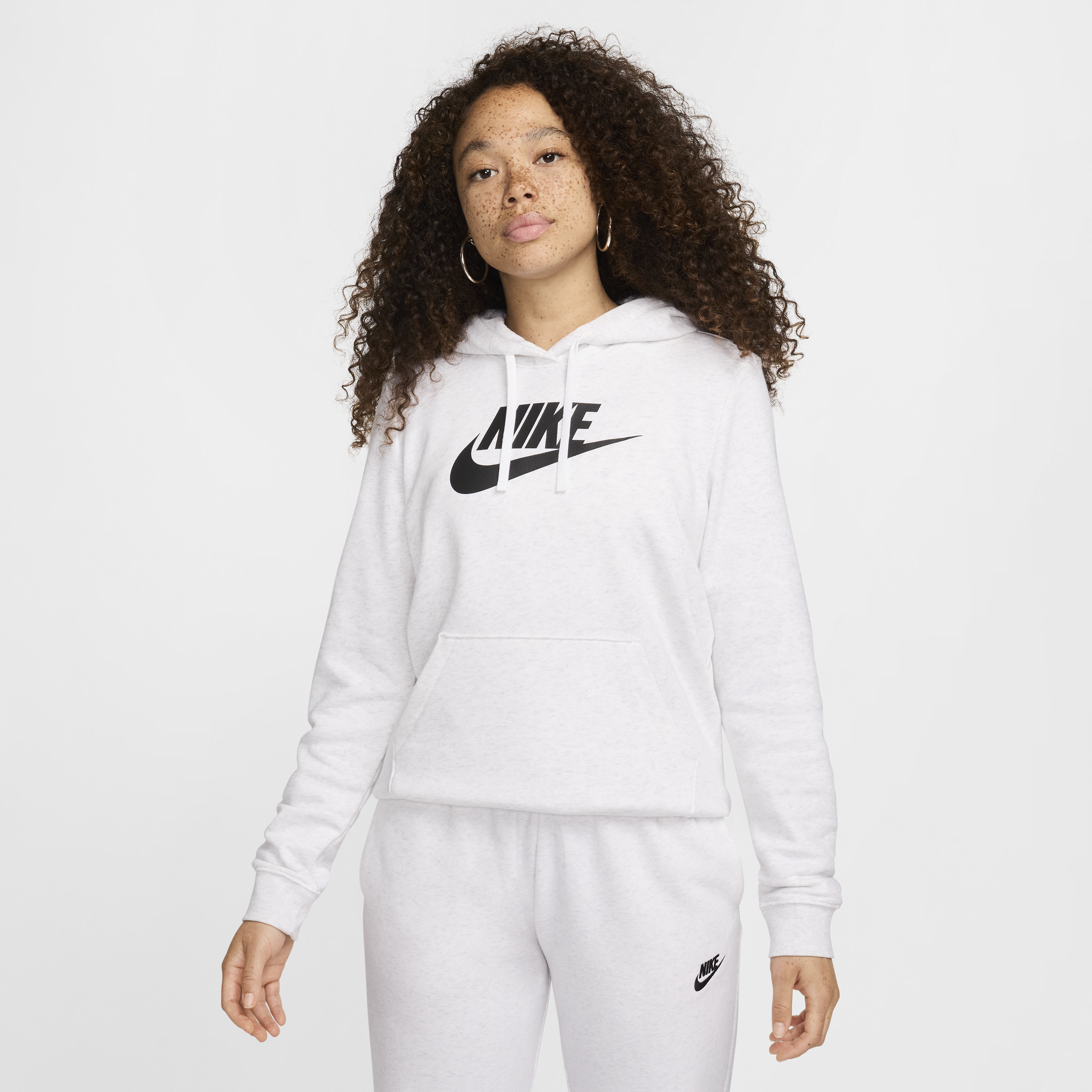 Nike Women's Sportswear Club Fleece Logo Pullover Hoodie In Brown