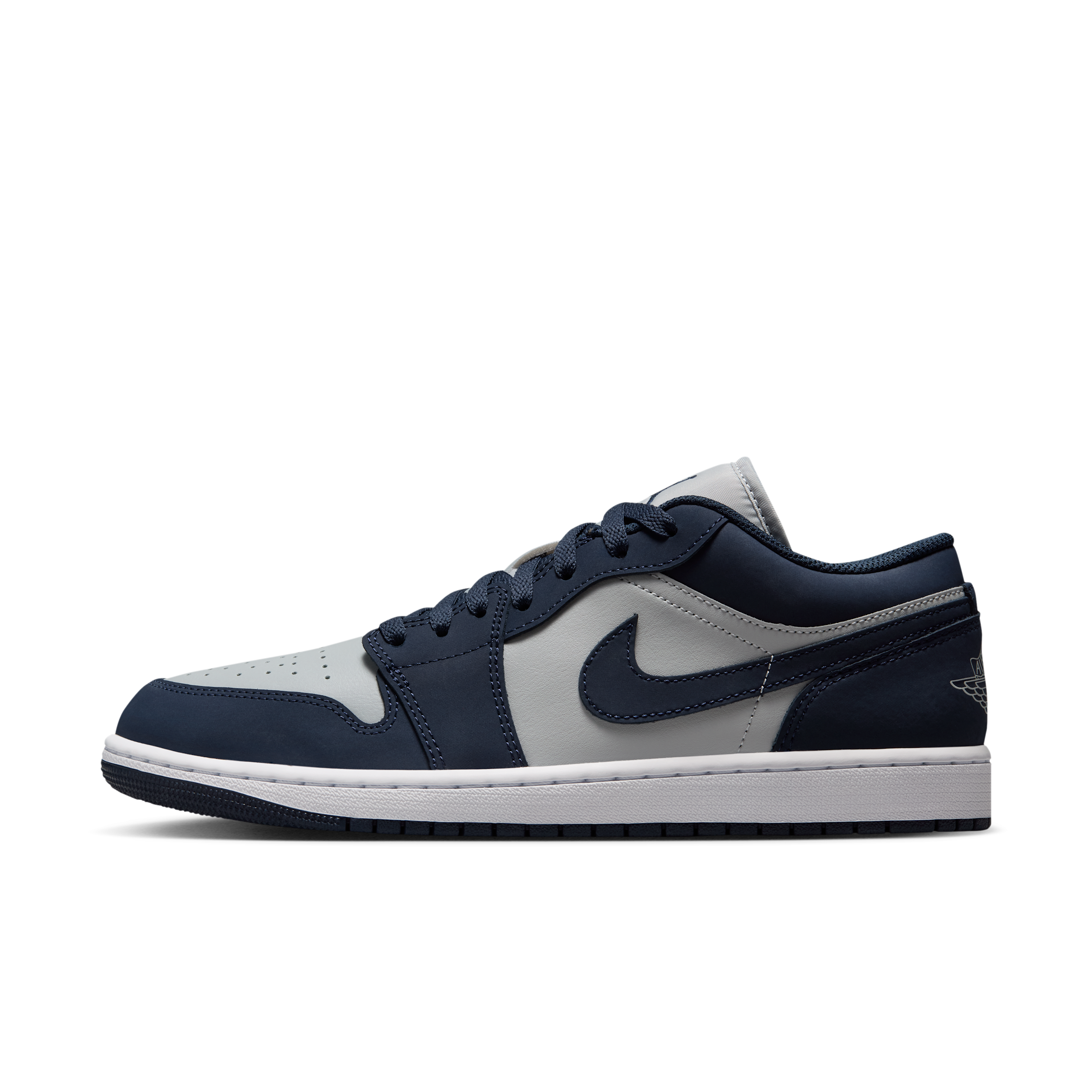 Jordan Men's Air Retro 1 Low Casual Shoes in Obsidian/Grey Fog/Pink Foam Size: 11.0