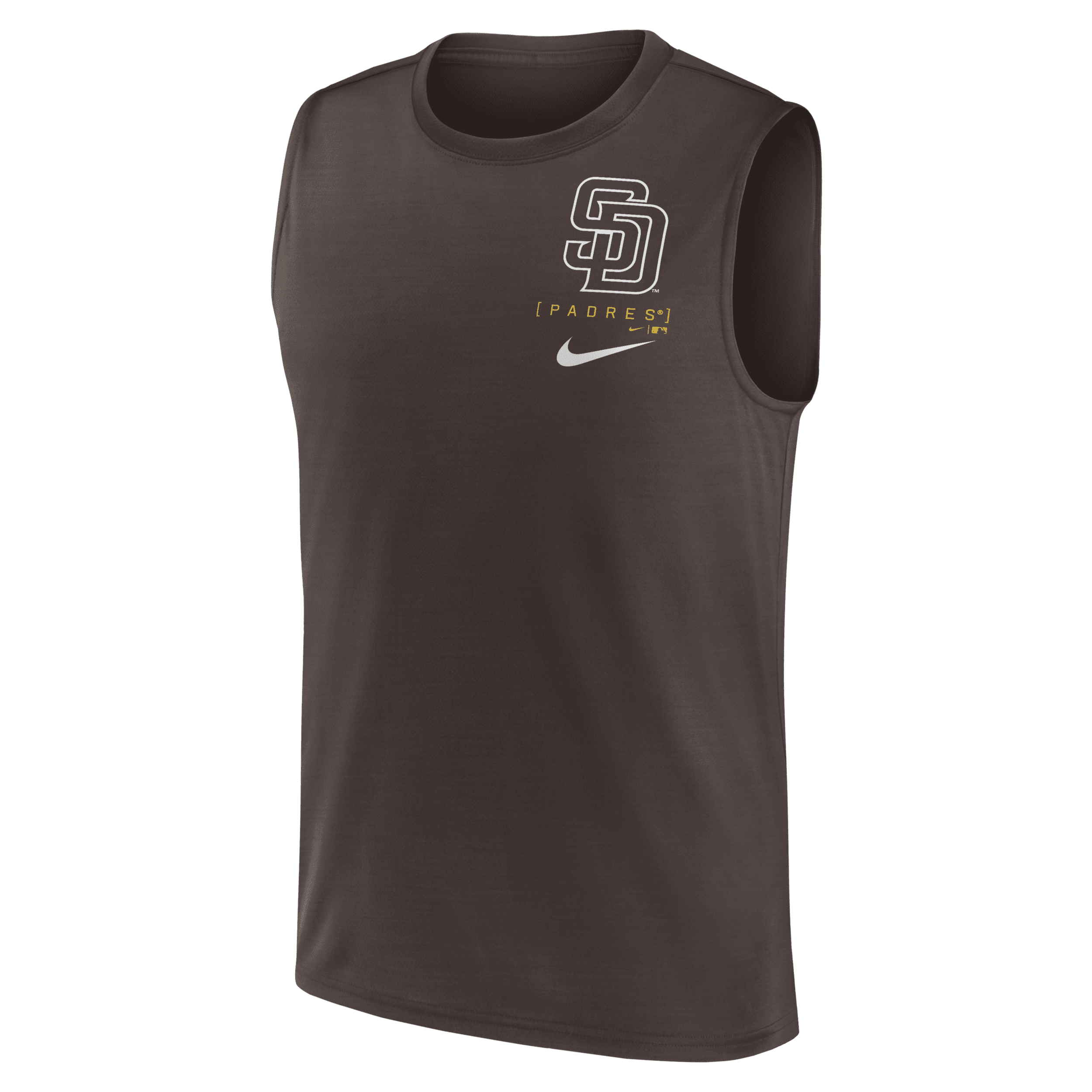 Shop Nike San Diego Padres Large Logo  Men's Dri-fit Mlb Muscle Tank Top In Brown
