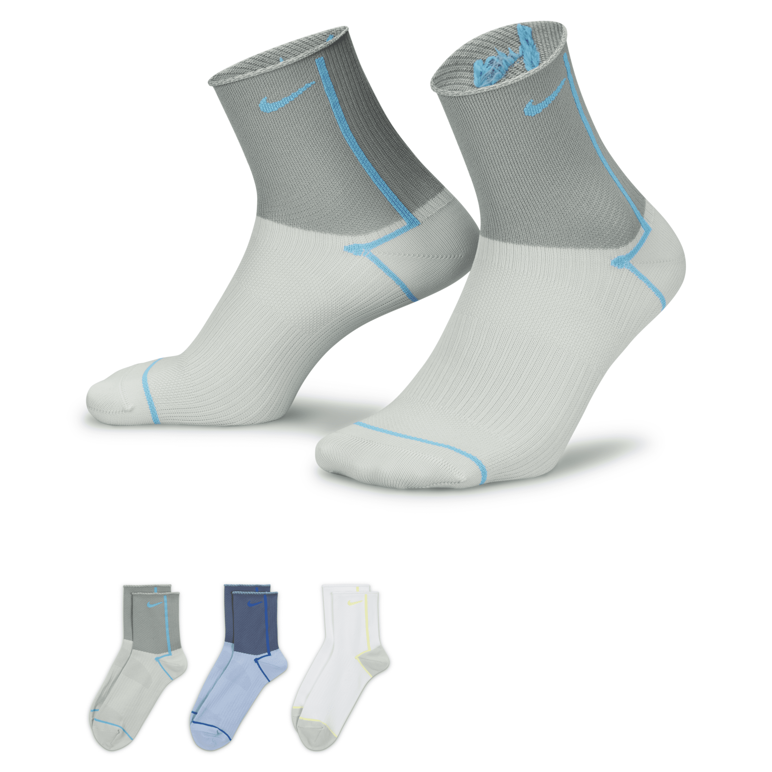 Nike Women's Everyday Plus Lightweight Training Ankle Socks (3 Pairs) In Multicolor
