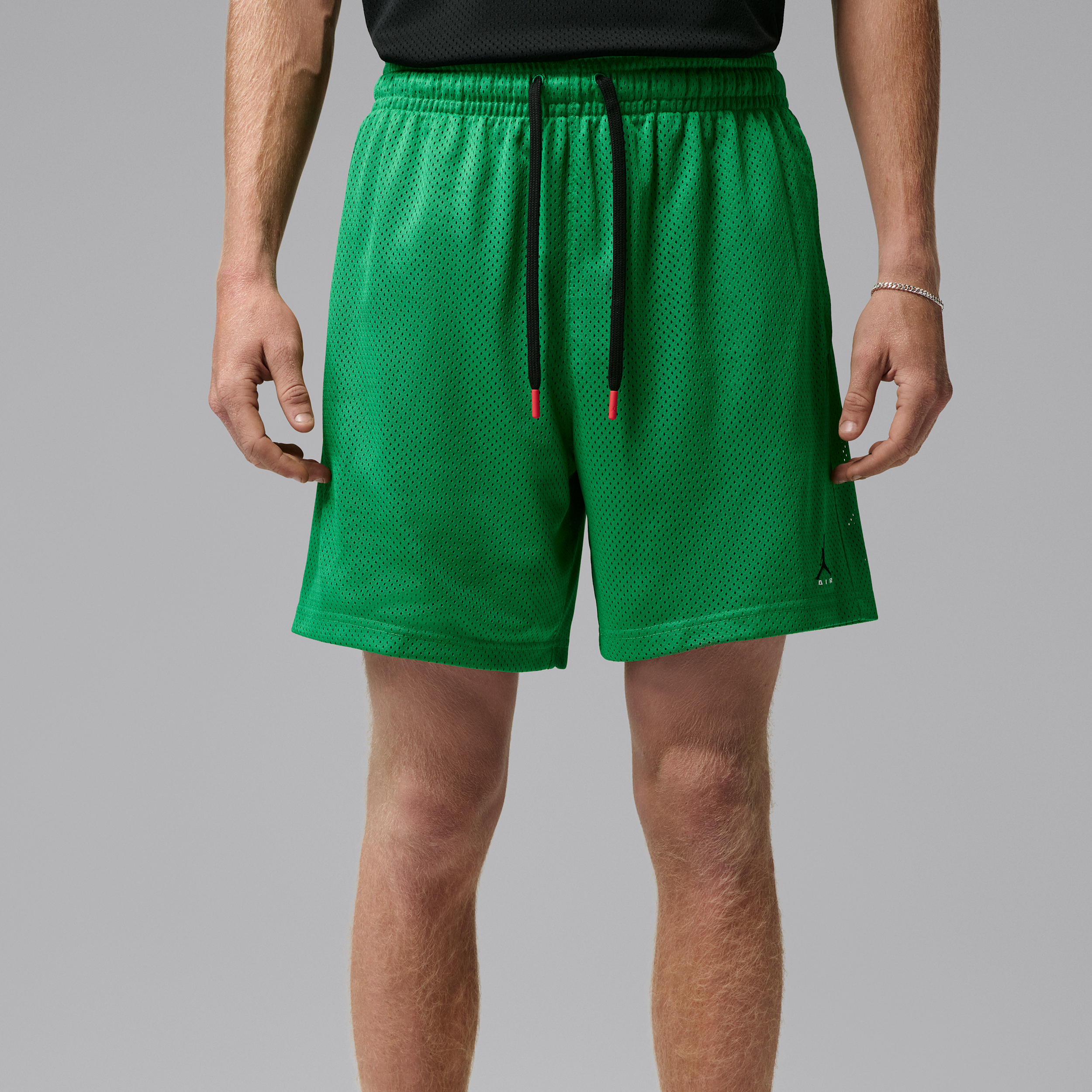 Jordan Men's Brooklyn Champ Mesh Basketball Shorts in Lucky Green/Black Size: Large