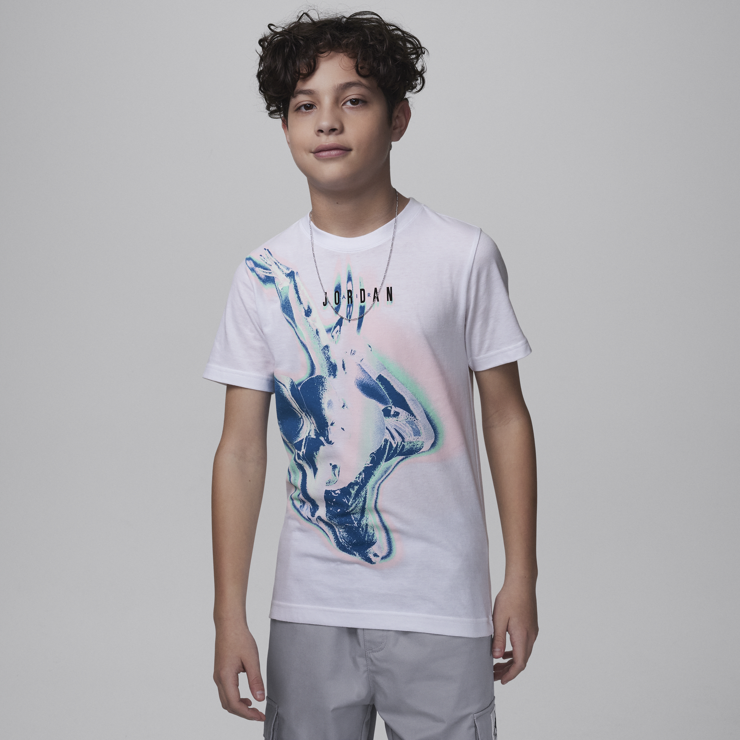 Shop Jordan Air Heat Map Big Kids' Graphic T-shirt In White