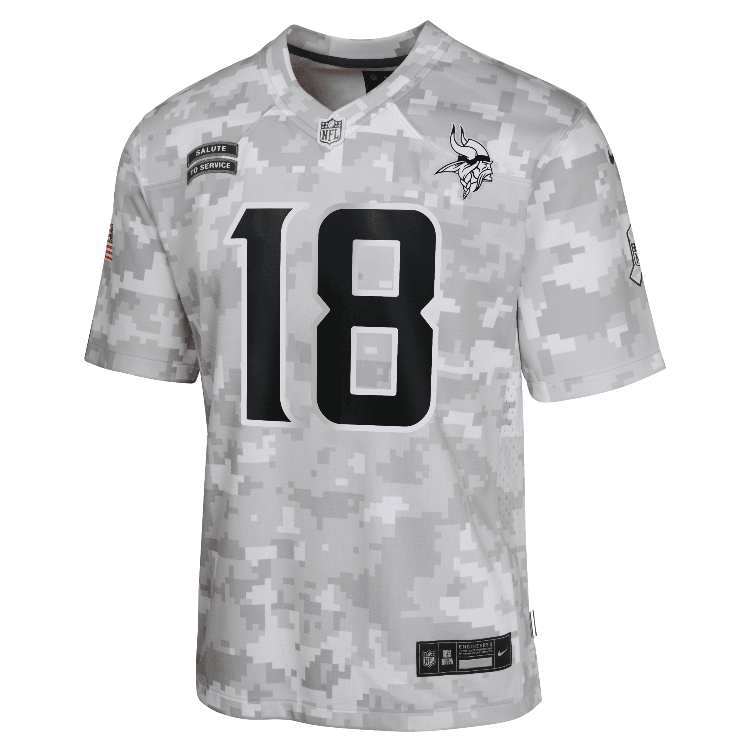 NIKE JUSTIN JEFFERSON MINNESOTA VIKINGS SALUTE TO SERVICE BIG KIDS'  DRI-FIT NFL LIMITED JERSEY