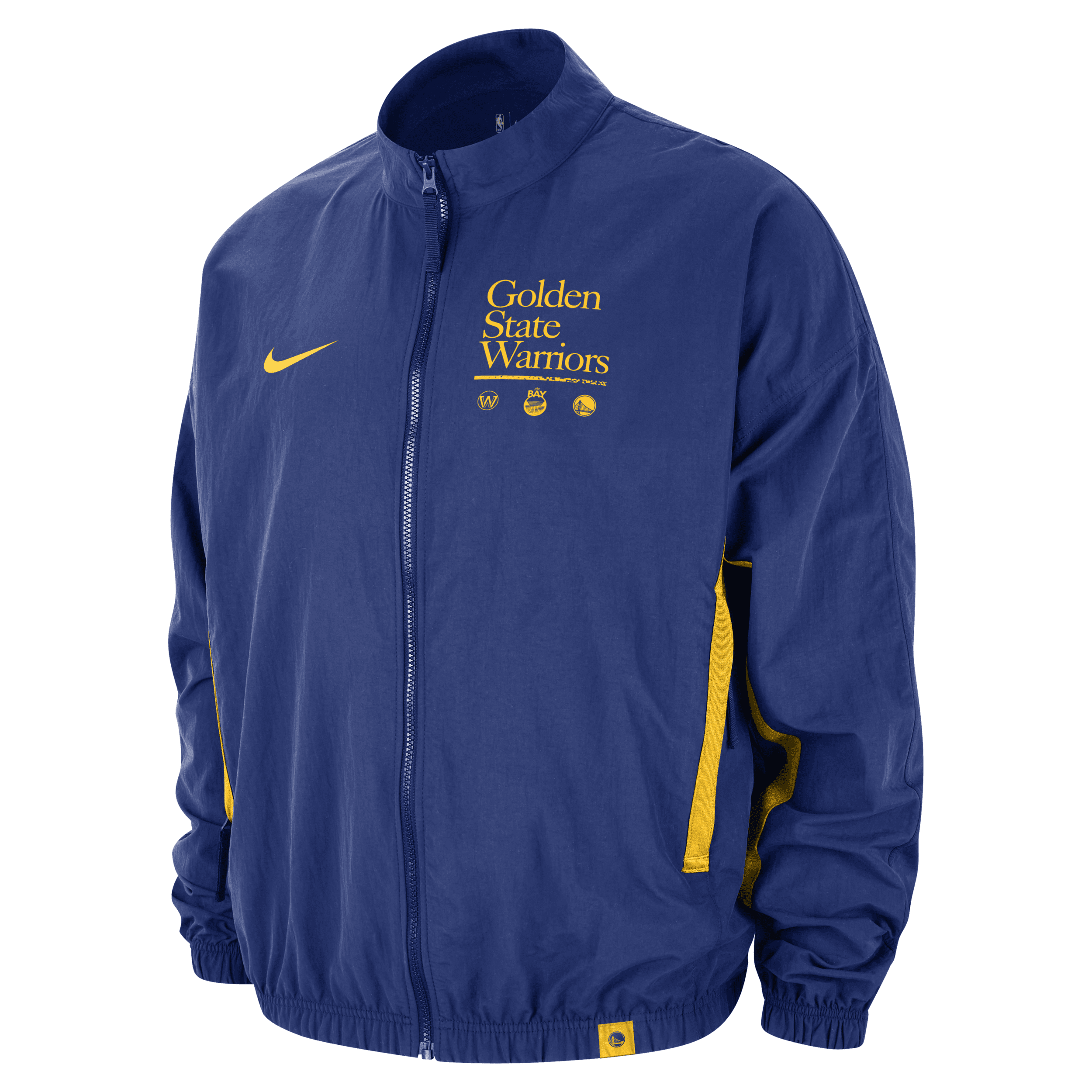 Shop Nike Golden State Warriors Dna Courtside  Men's Nba Woven Graphic Jacket In Blue