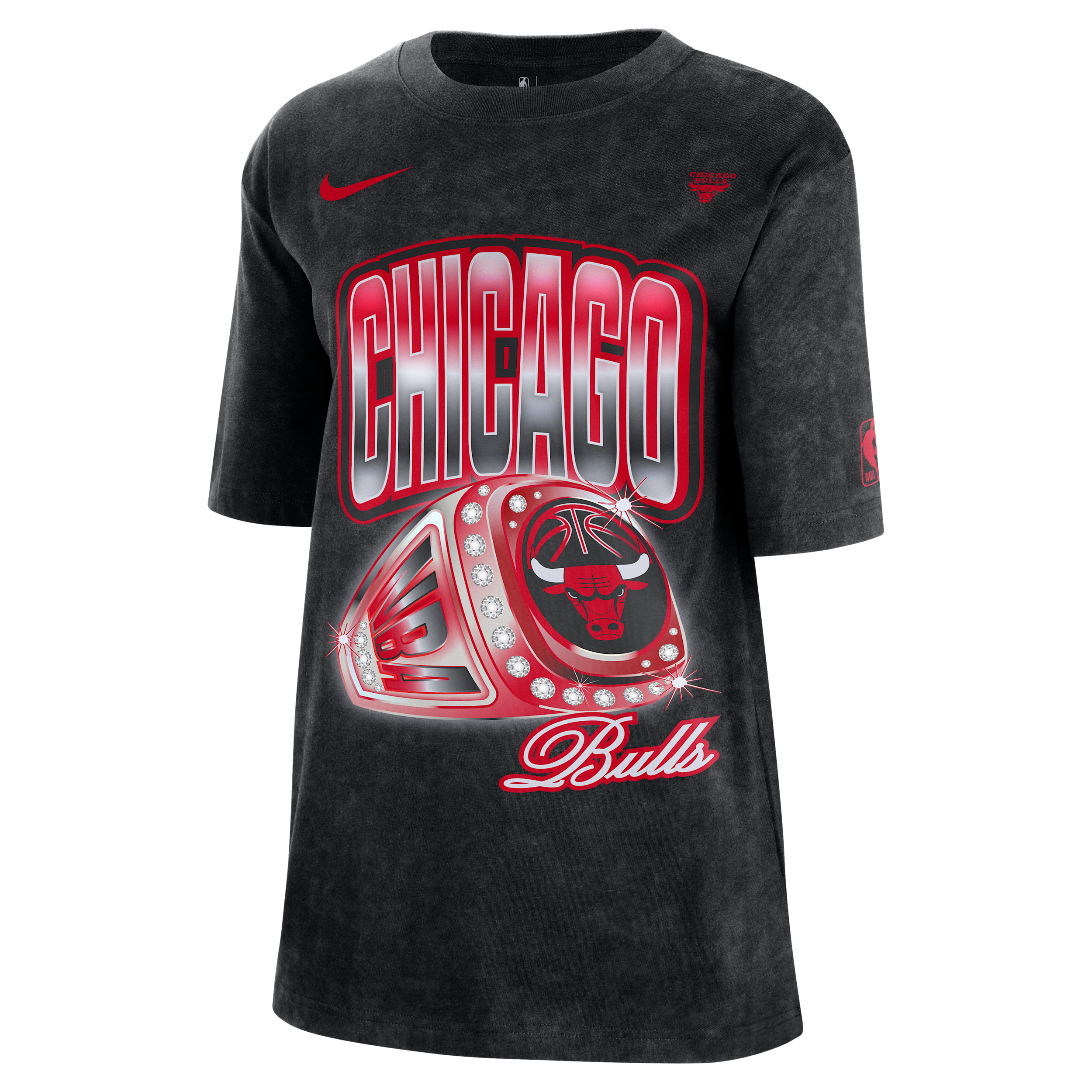 Nike Chicago Bulls Courtside  Women's Nba T-shirt In Black