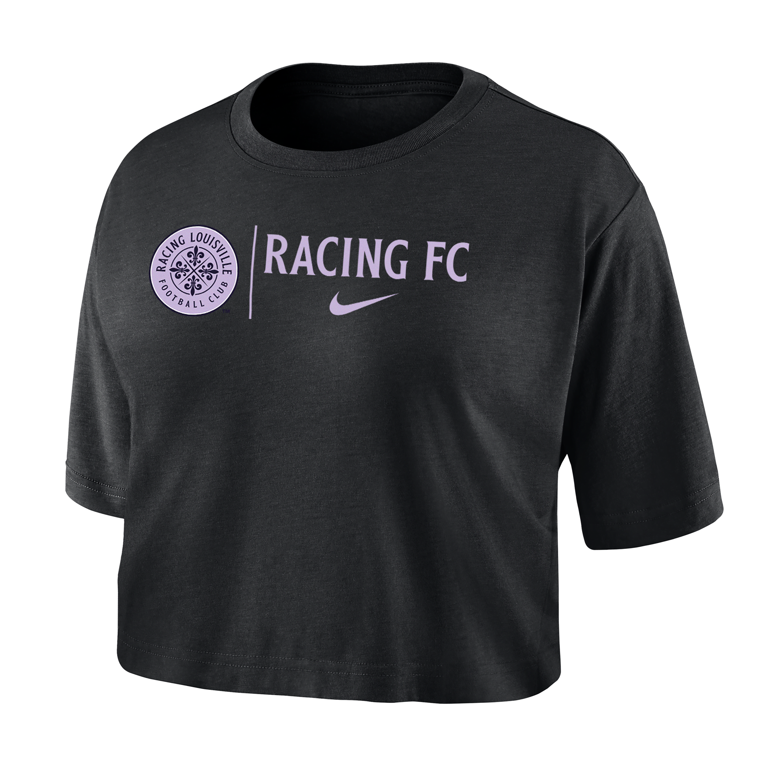 Nike Racing Louisville  Women's Dri-fit Soccer Cropped T-shirt In Black