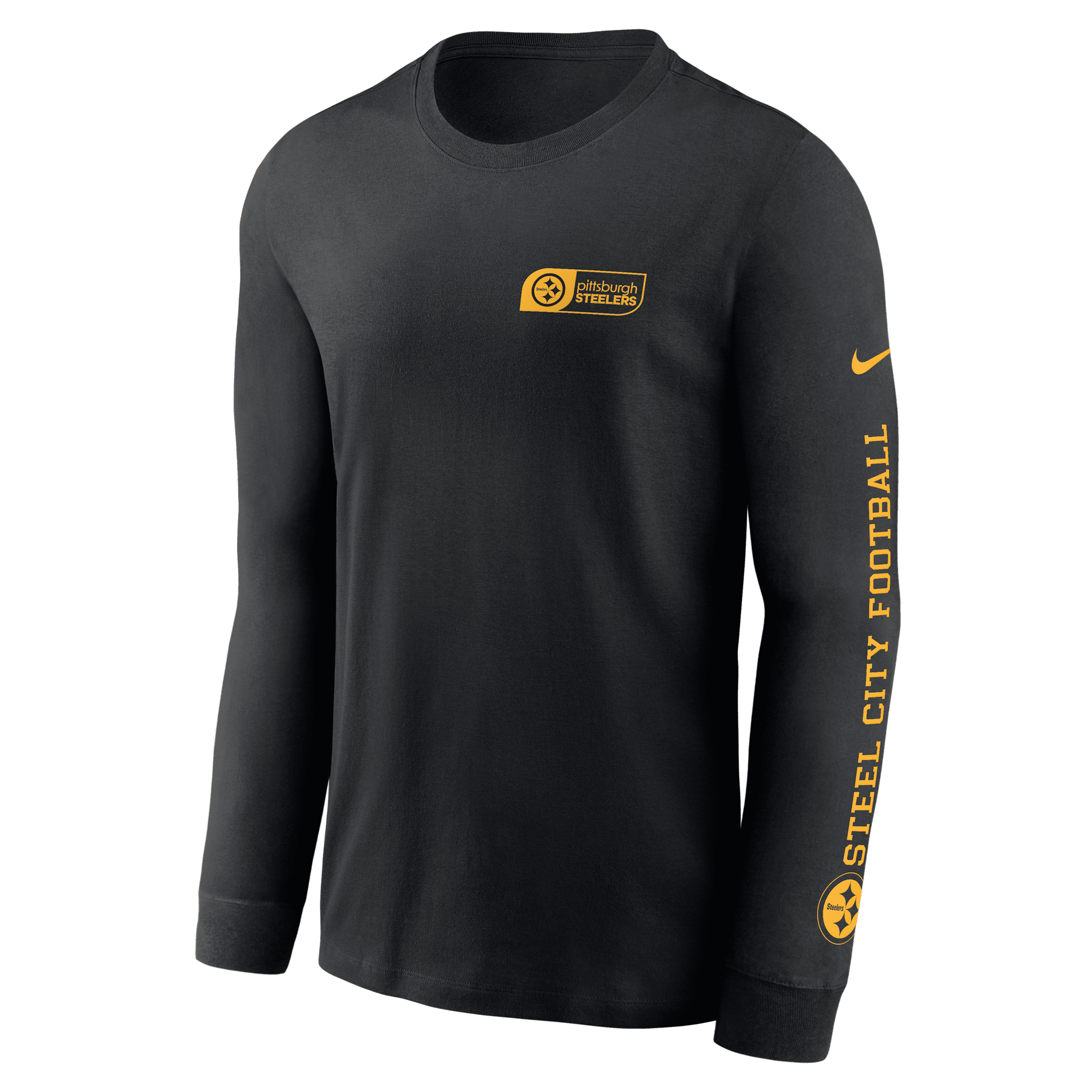 Nike Pittsburgh Steelers All Out  Men's Nfl Long-sleeve T-shirt In Black
