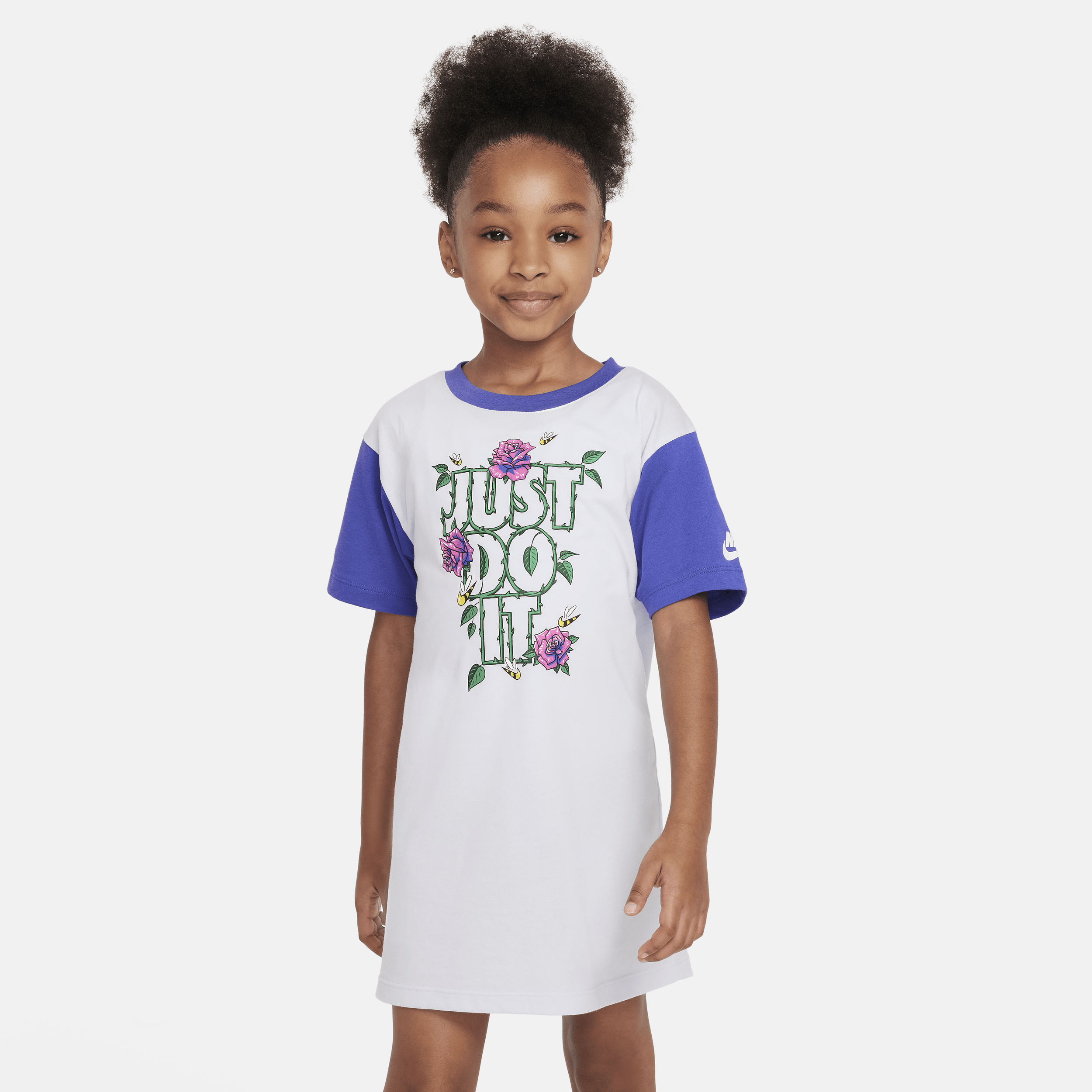 Nike Little Kids' Graphic T-shirt Dress In Grey