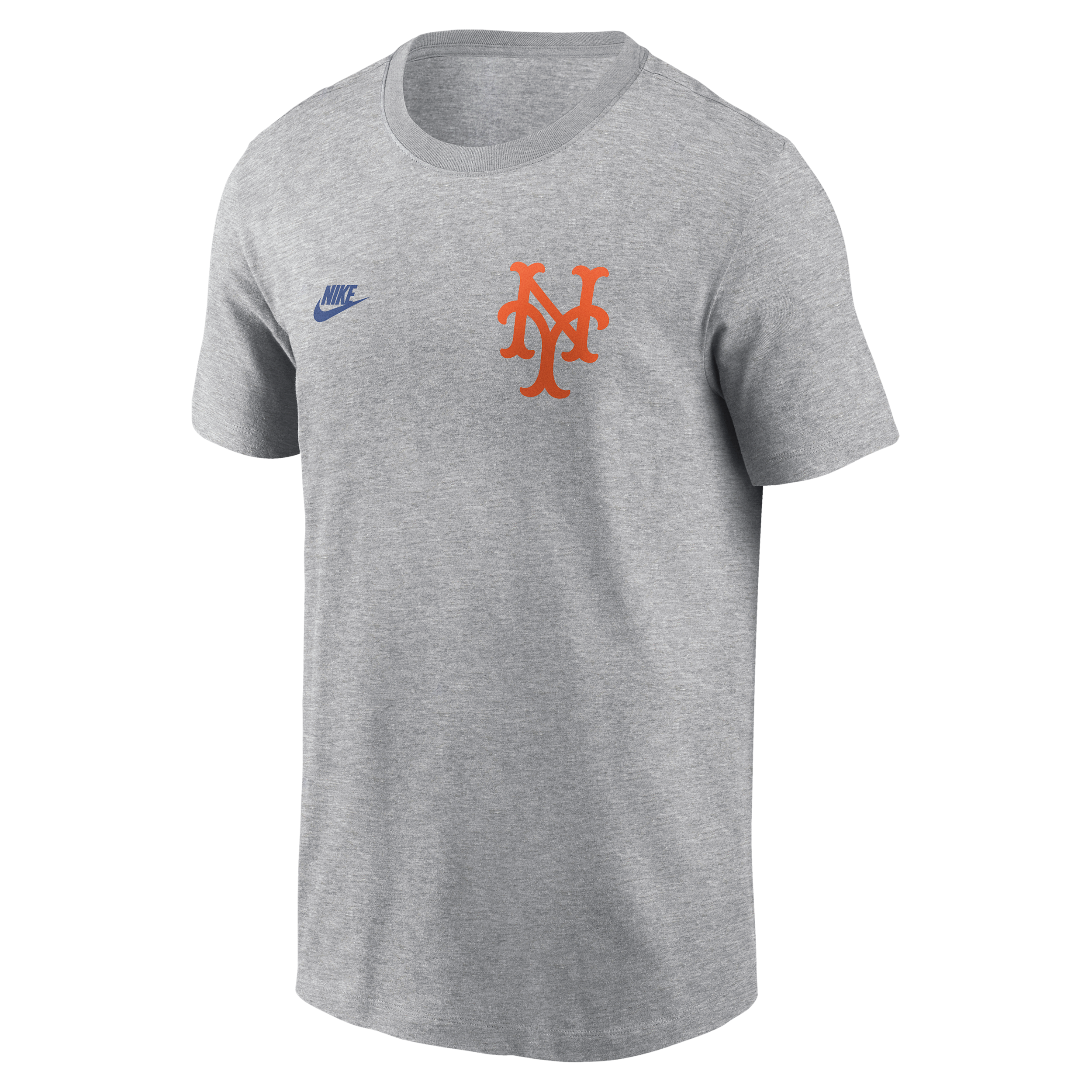 New York Mets Cooperstown 2-Hit Large Logo Nike Men's MLB T-Shirt in Grey | N19906GM98-VFA