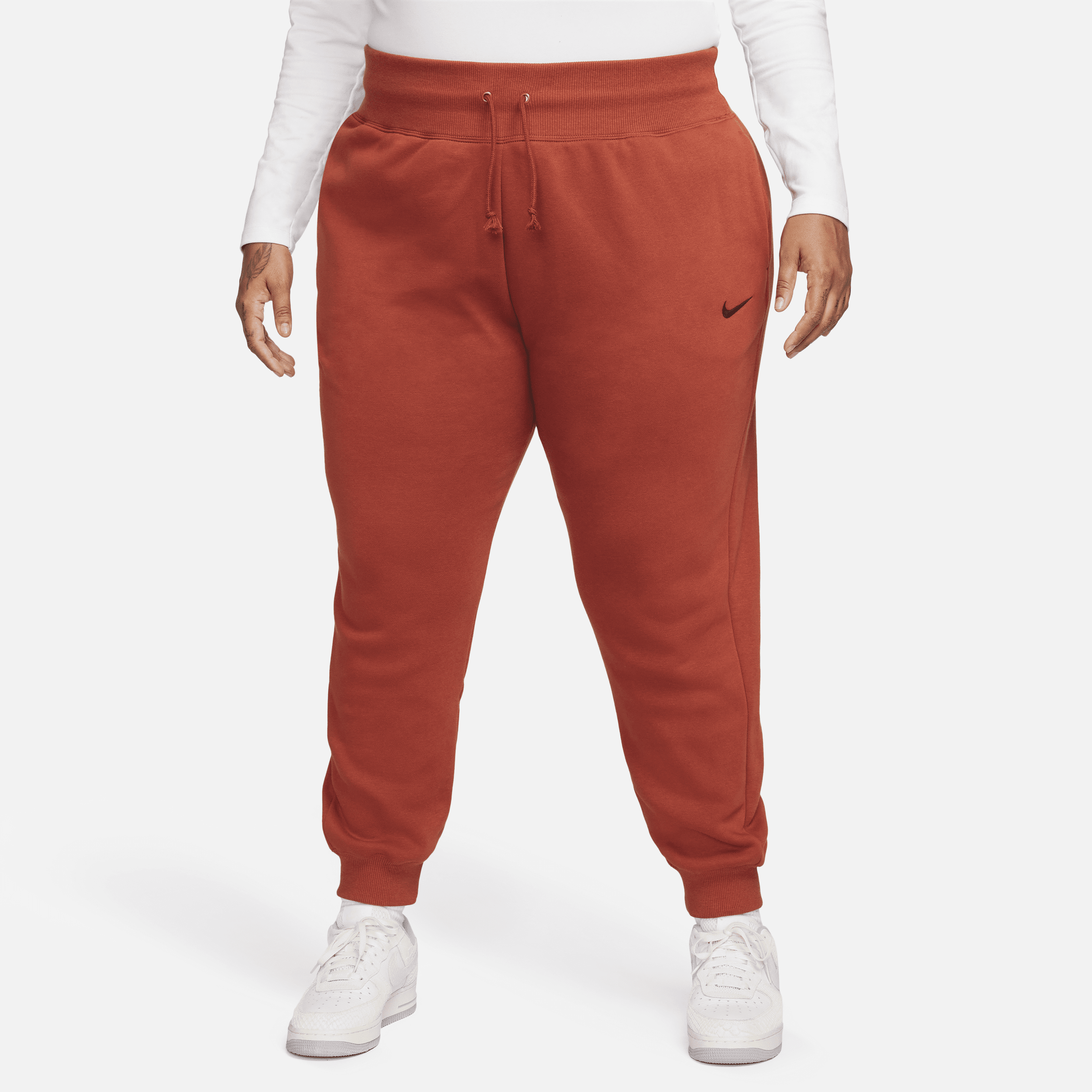 Nike Women's  Sportswear Phoenix Fleece High-waisted Jogger Pants (plus Size) In Orange