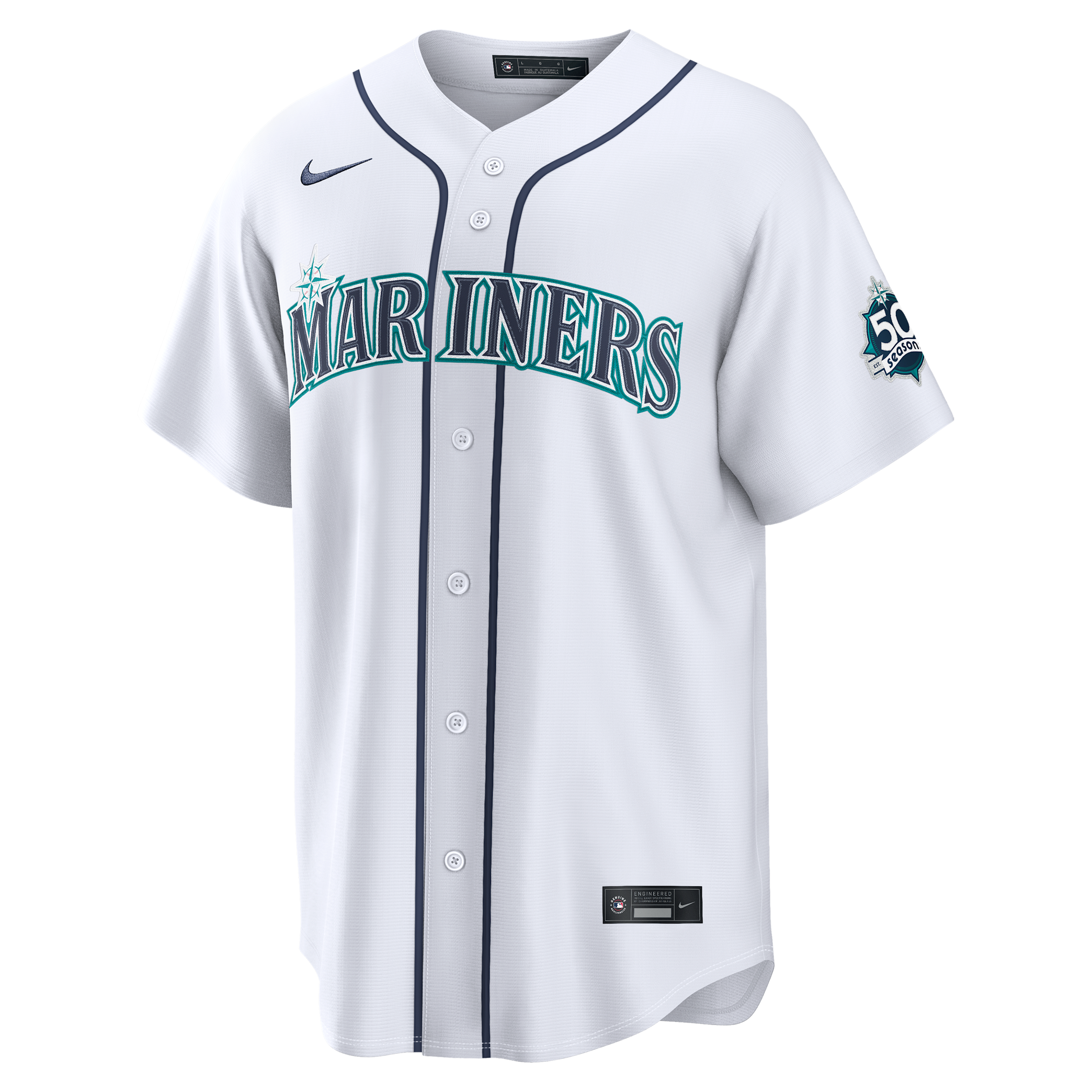 Nike Men's Cal Raleigh White Seattle Mariners Home Stadium 50th Season Patch Jersey - White