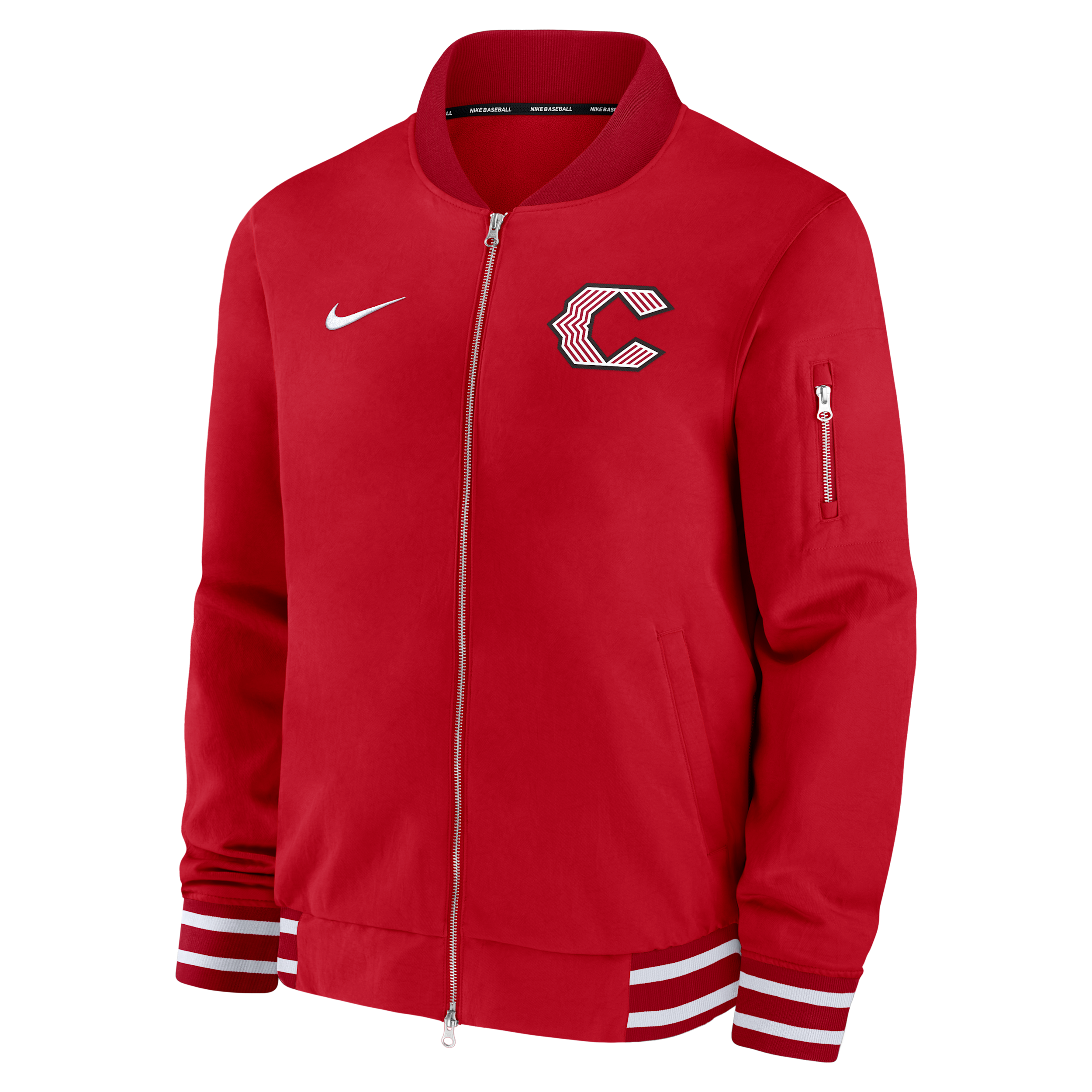 Cincinnati Reds Authentic Collection City Connect Nike Men's MLB Full-Zip Bomber Jacket in Red | 02F309GLRED-TRY