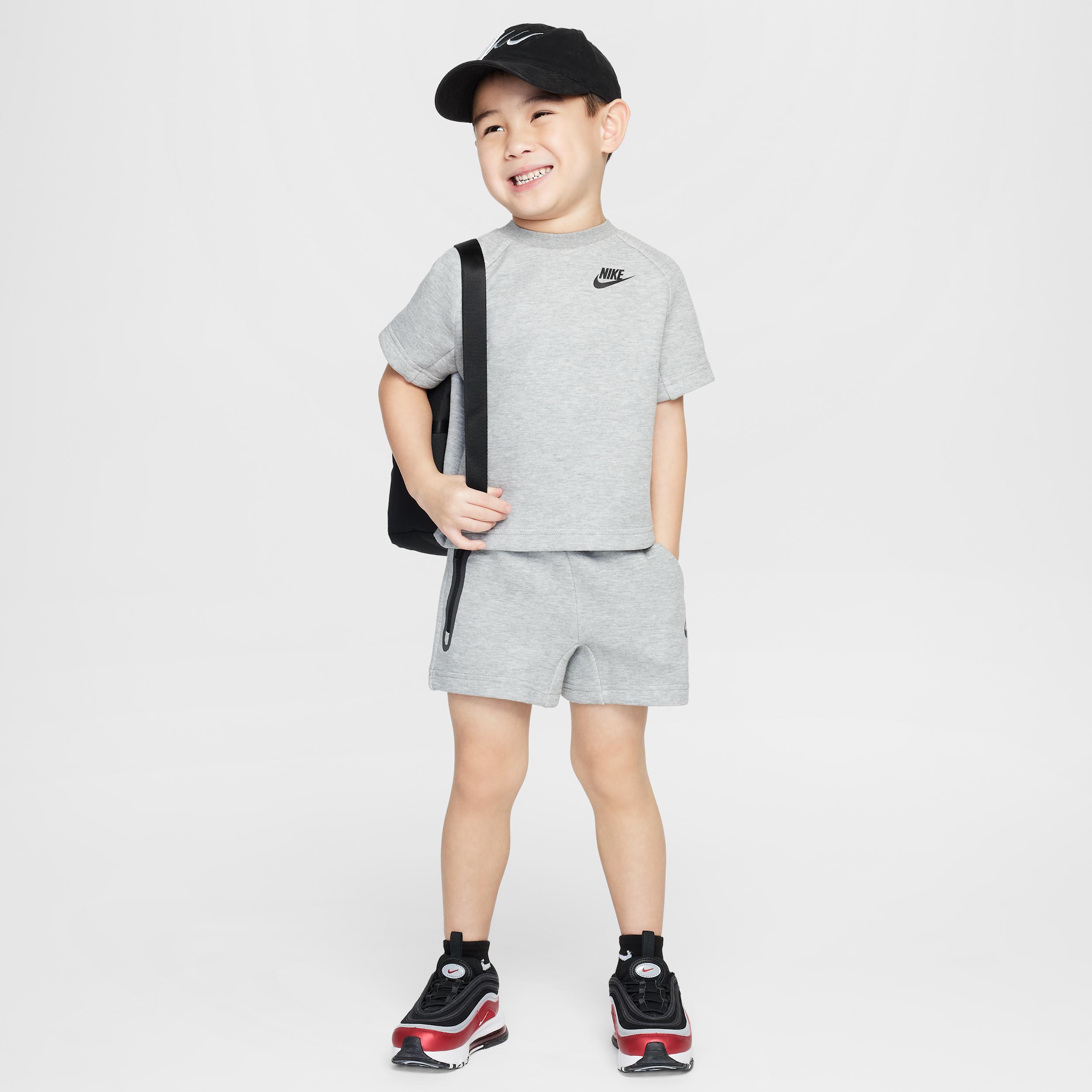 Boys Nike Tech Fleece T-Shirt And Short Set - Boys' Toddler Grey Heather Size 4T