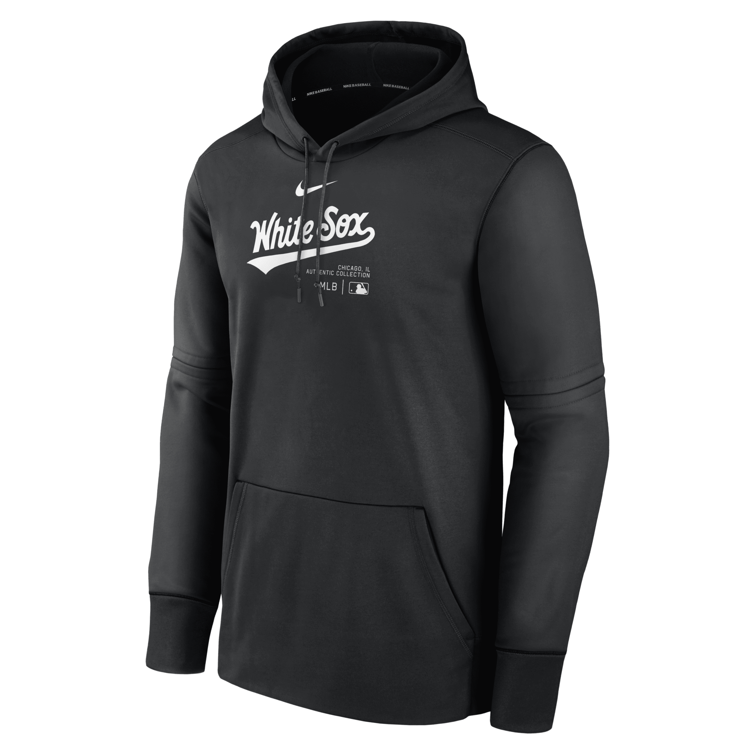 Nike Men's Chicago White Sox Authentic Collection Practice  Therma Mlb Pullover Hoodie In Black