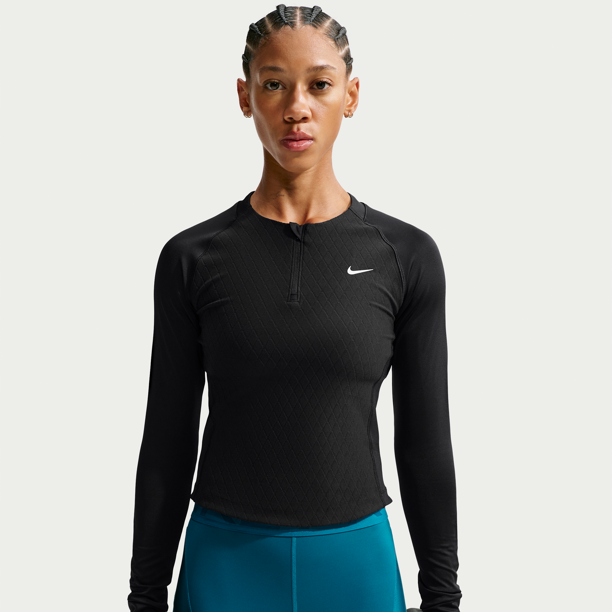 Women's Nike Pro Sculpt Dri-FIT 1/4-Zip Long-Sleeve Top in Black | IM9747-010