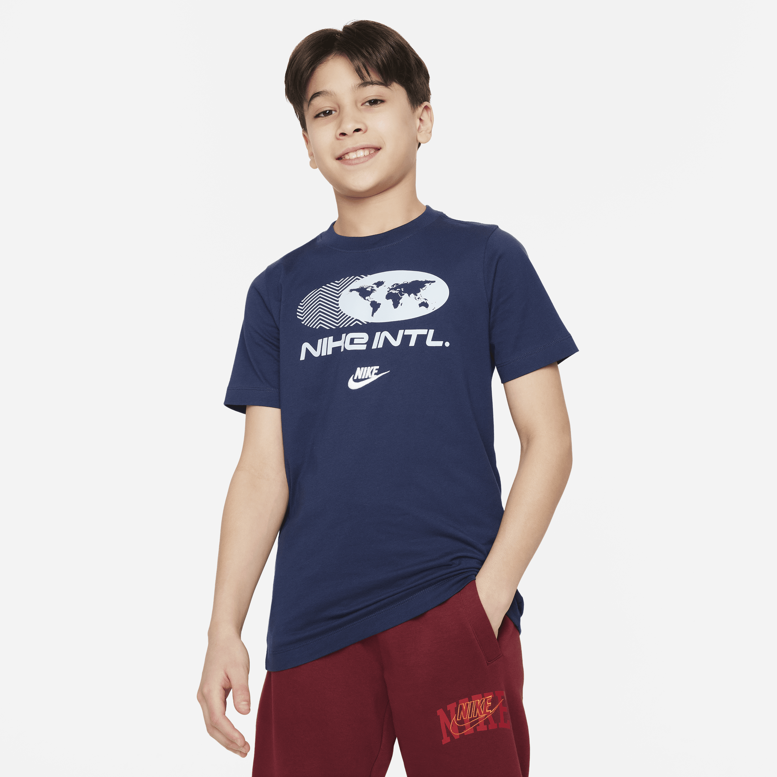 Shop Nike Sportswear Amplify Big Kids' T-shirt In Blue