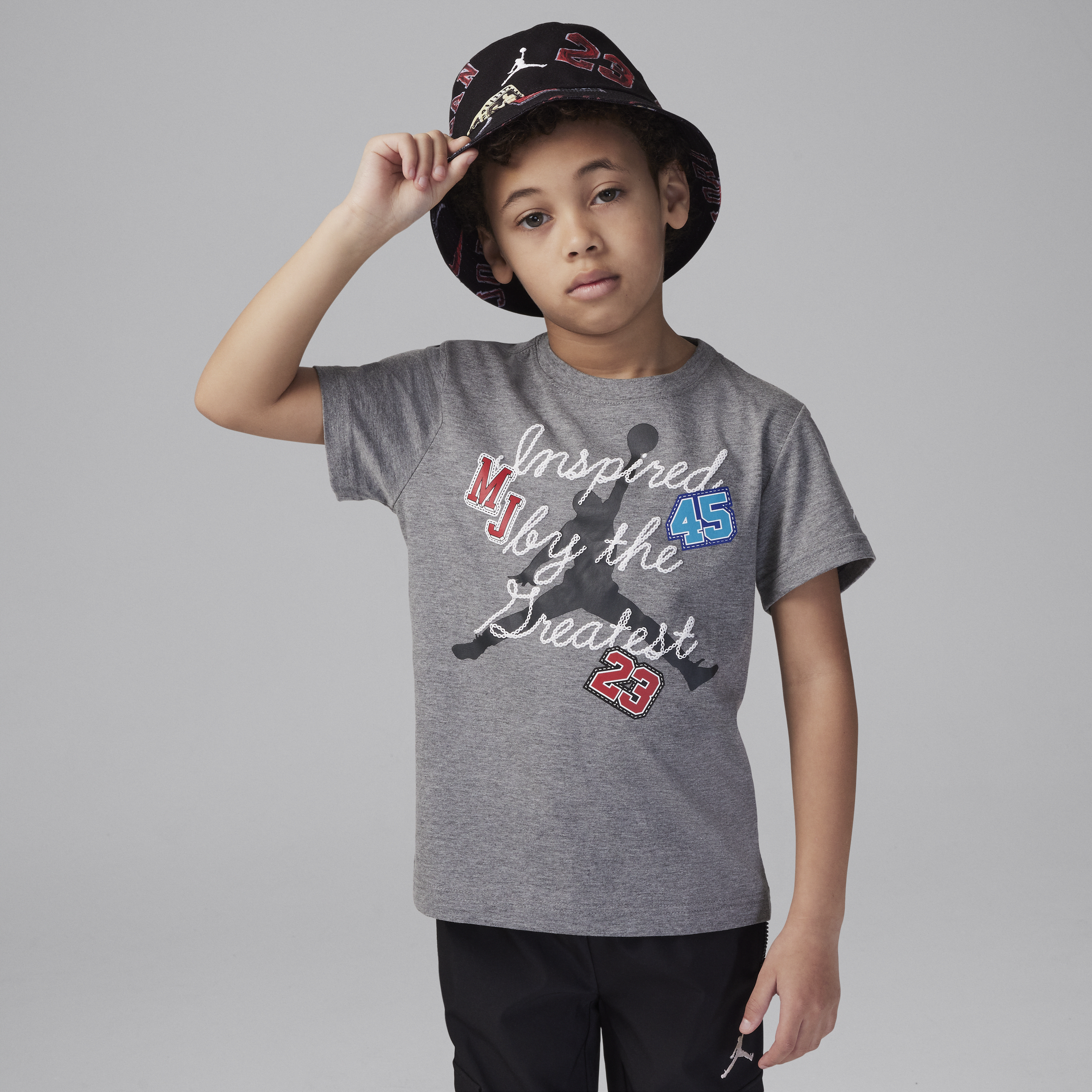 Jordan Little Kids' Graphic T-shirt In Grey