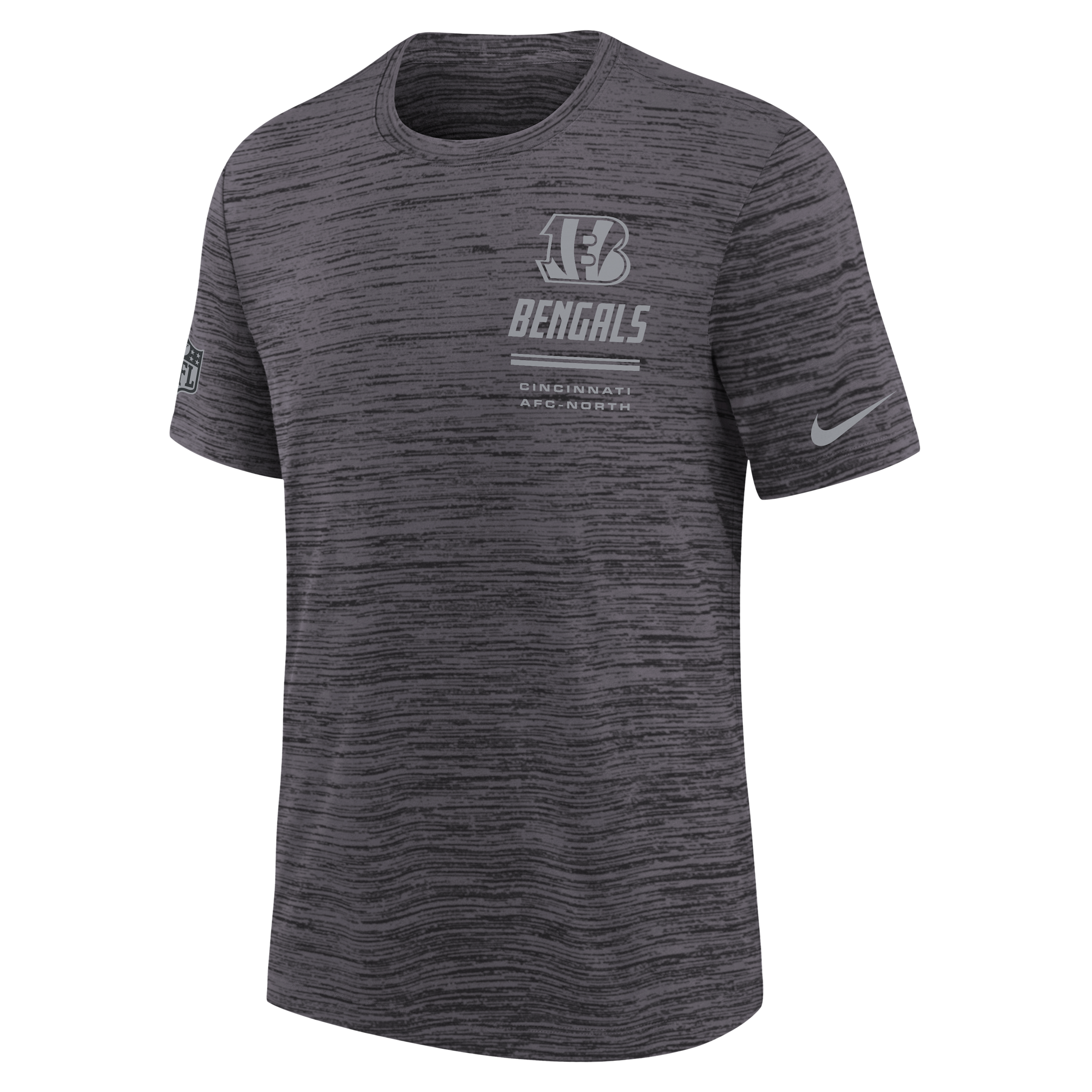 Cincinnati Bengals Sideline Team Issue Velocity Big Kids' Nike Dri-FIT NFL T-Shirt in Black | Z1B7NFRKBNG-NAW