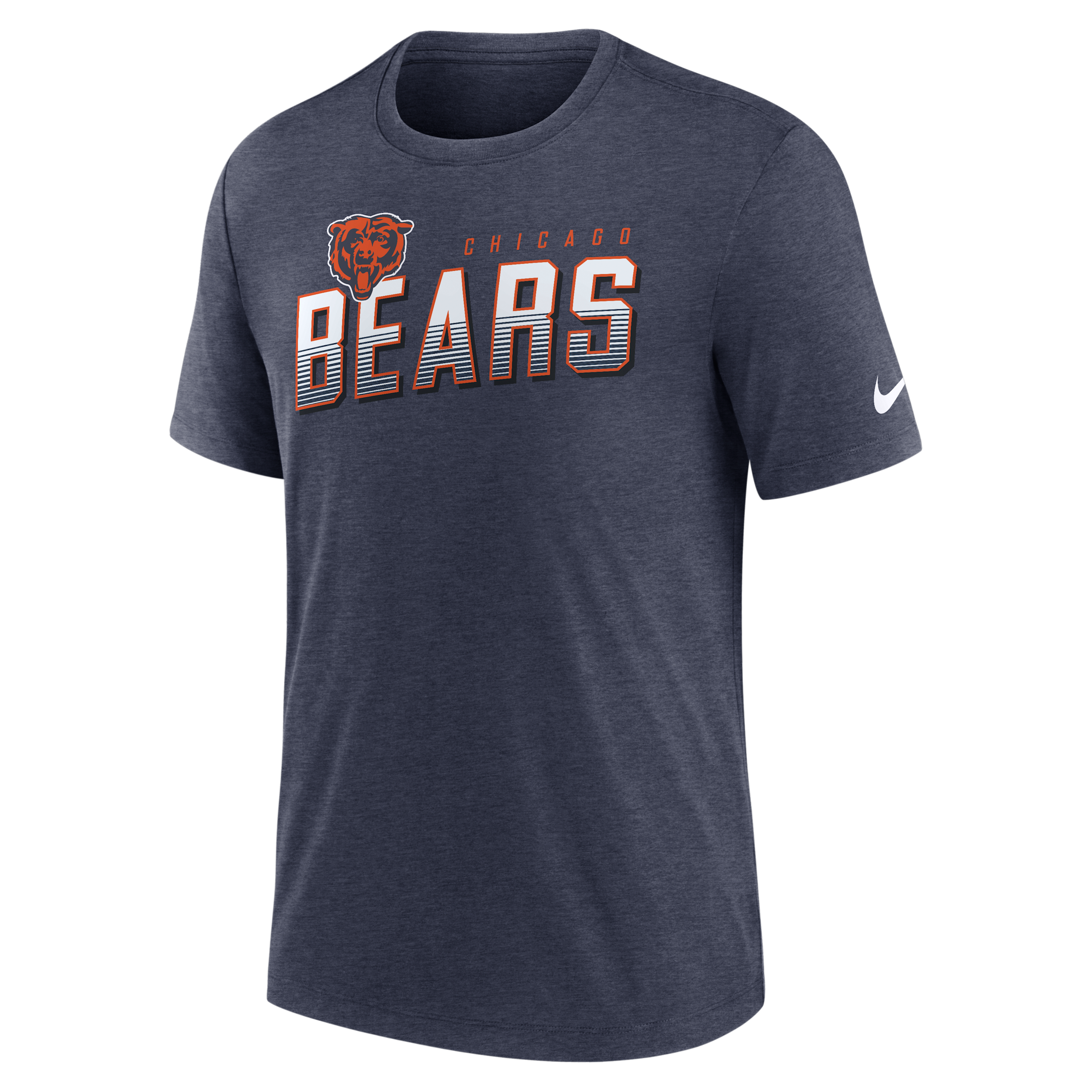 Nike Men's Heather Navy Chicago Bears Believe The Game Tri-Blend T-Shirt - Heather Navy