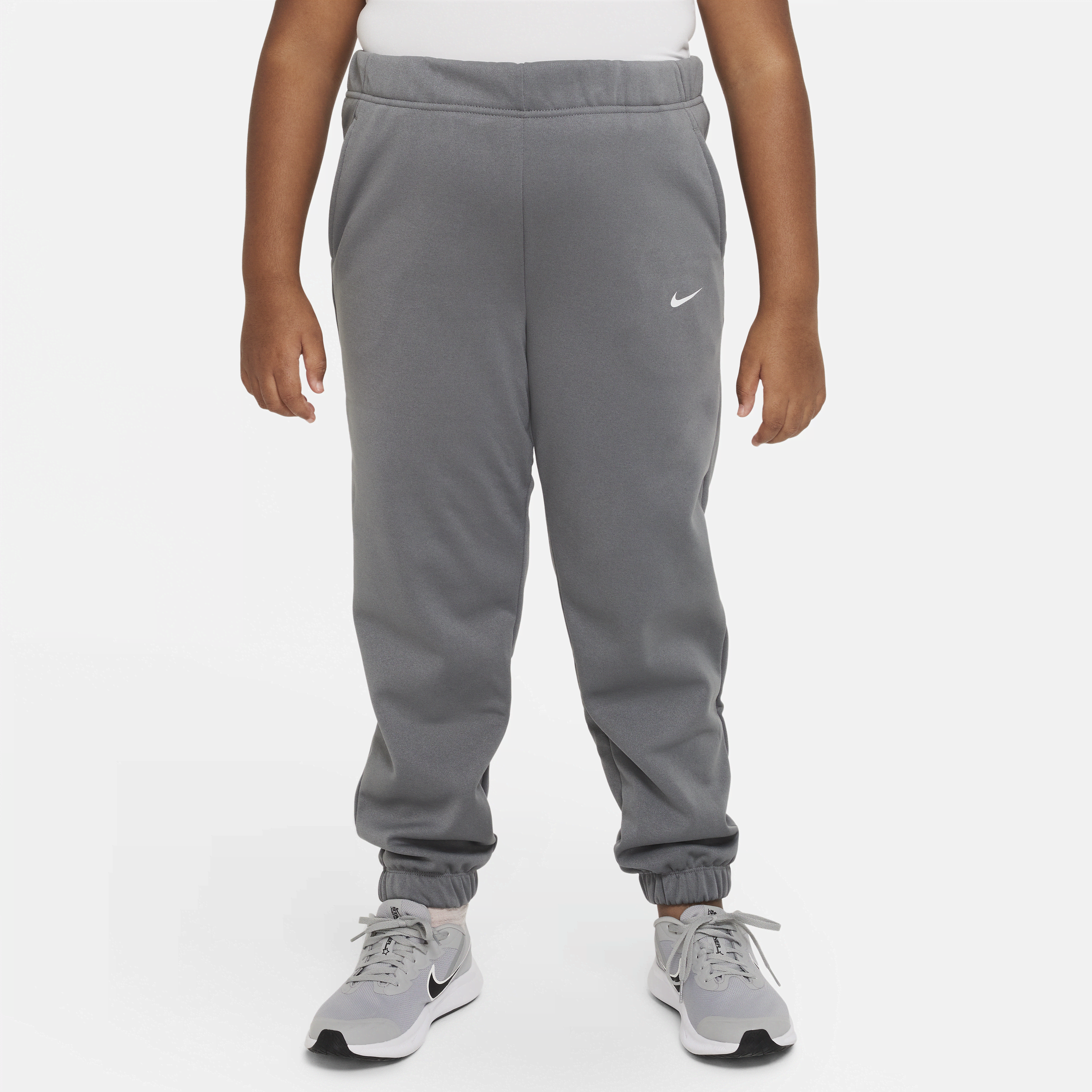 Nike Therma-fit Big Kids' (girls') Cuffed Pants (extended Size) In Grey