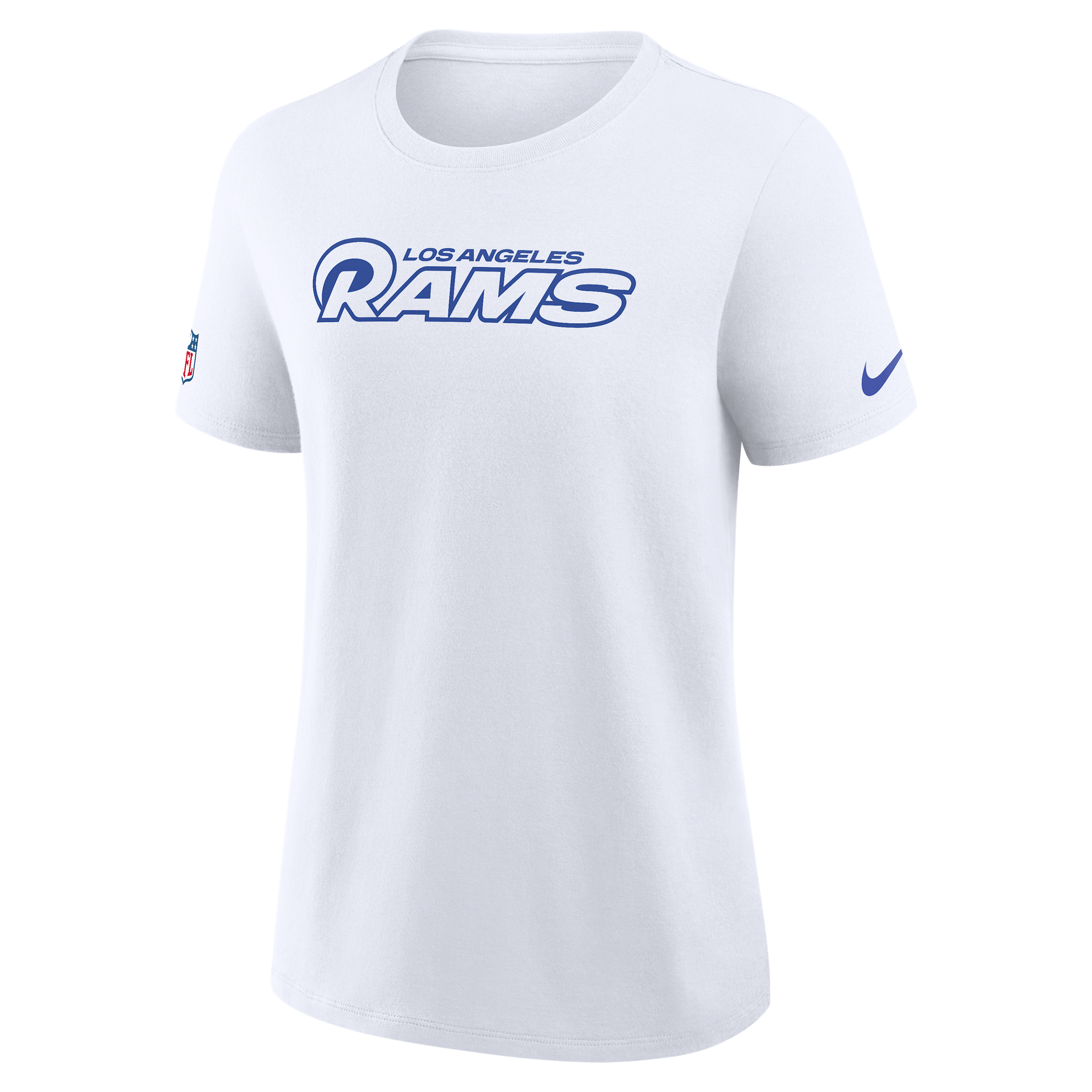 Nike Women's Los Angeles Rams Fearsome Screen-Print Crewneck T-Shirt - White