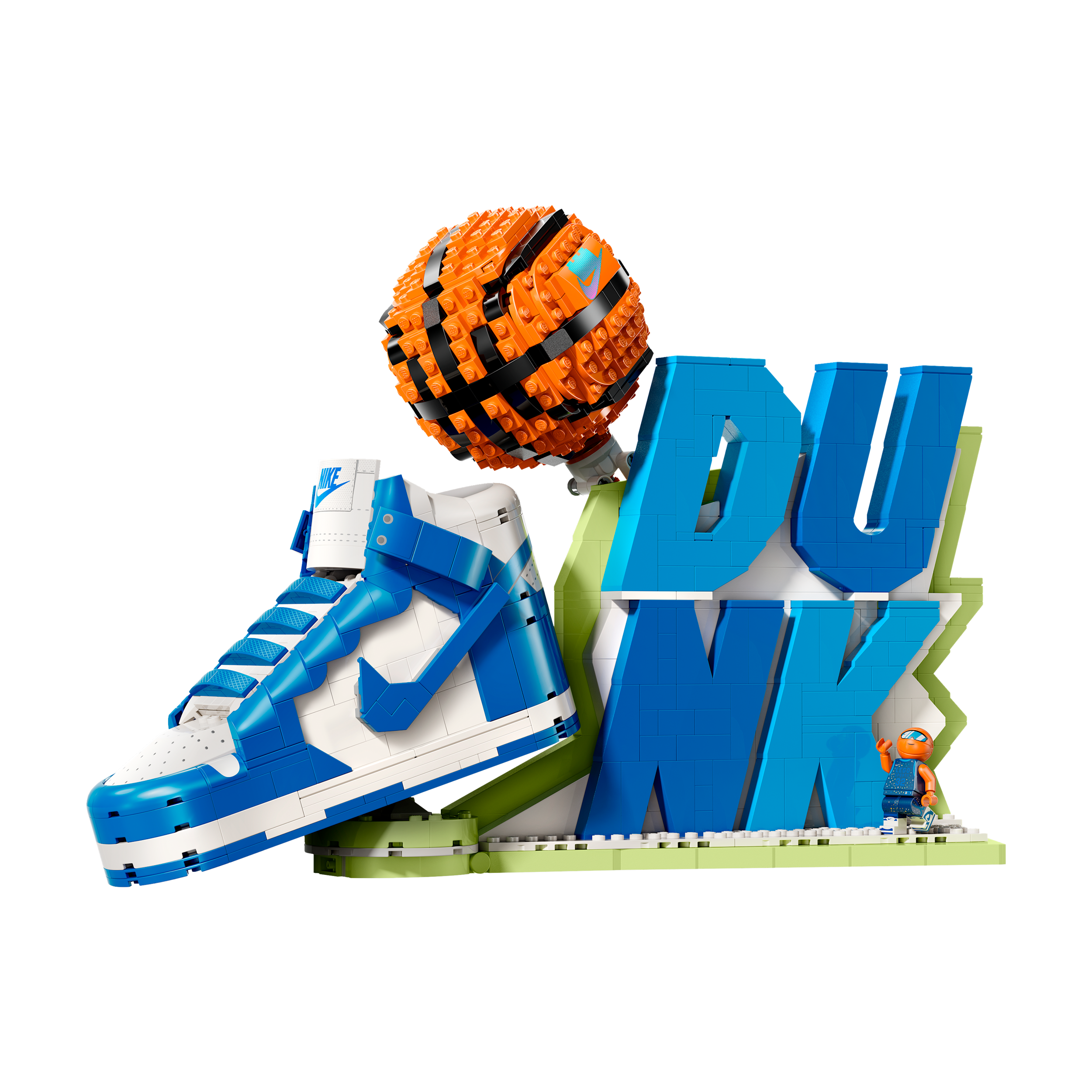 Nike Kids' Unisex Dunk X Legoâ® Set Sneaker-building Kit With Exclusive Minifigure In Blue