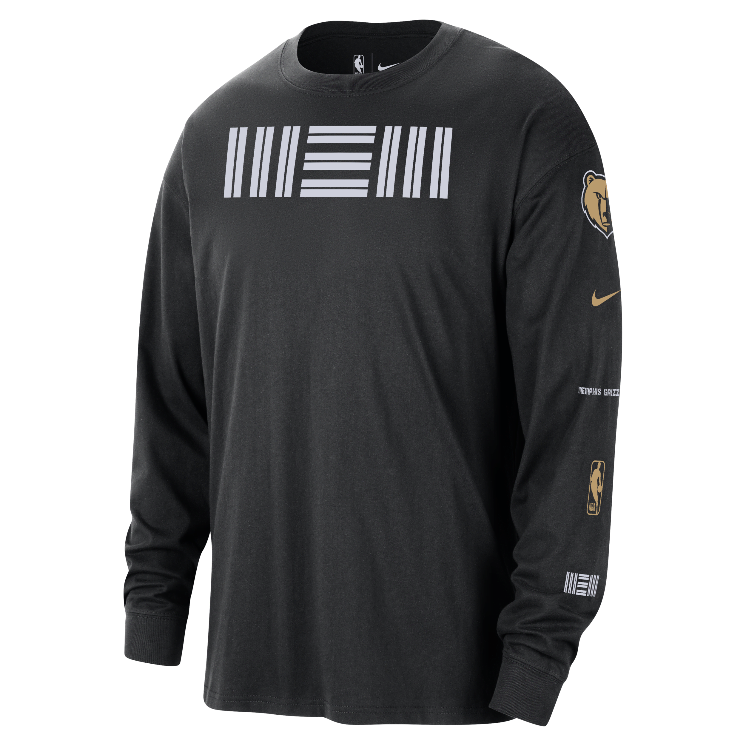 Shop Nike Memphis Grizzlies 2023/24 City Edition  Men's Nba Max90 Long-sleeve T-shirt In Black