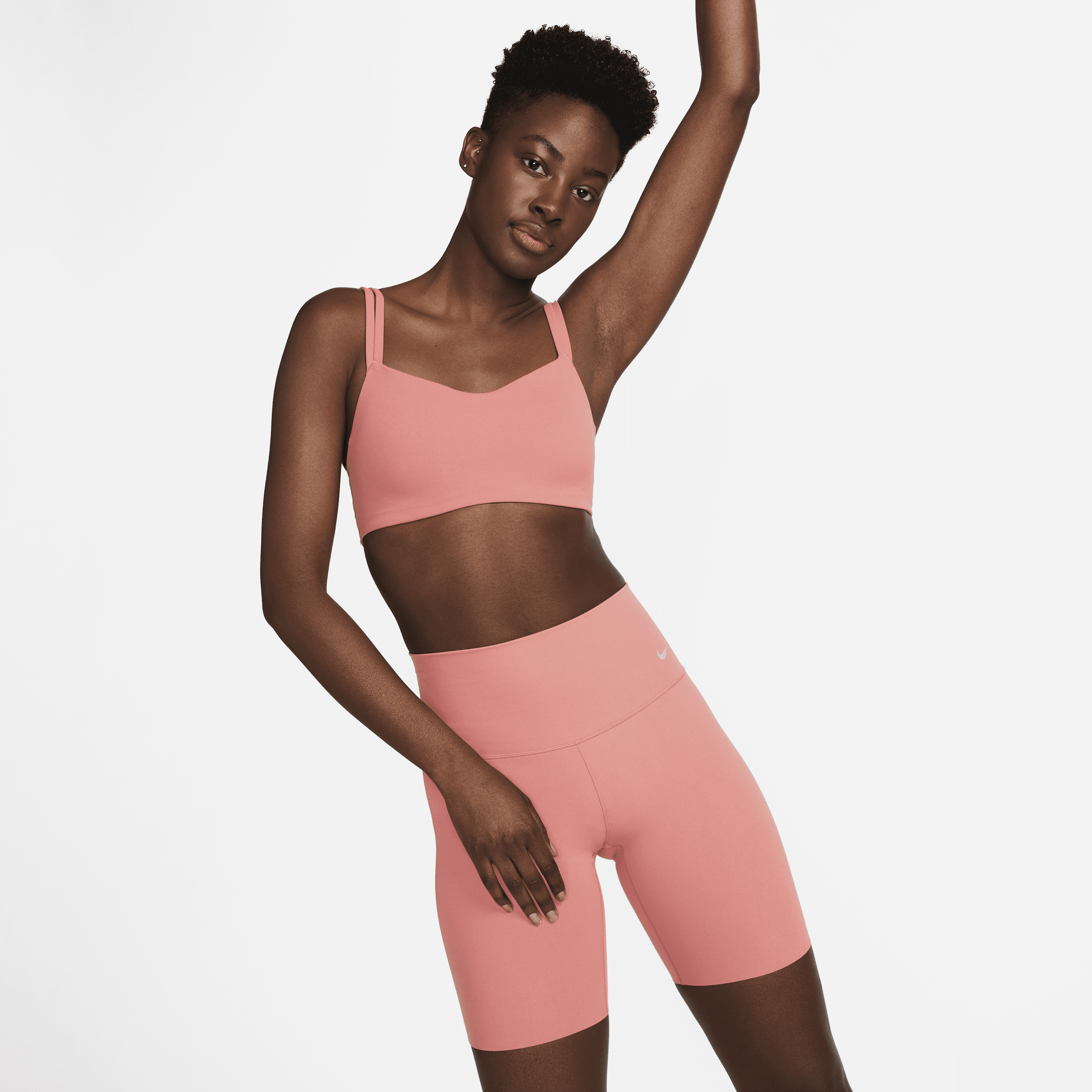 Nike Zenvy Gentle Support High Waist Shorts In Red