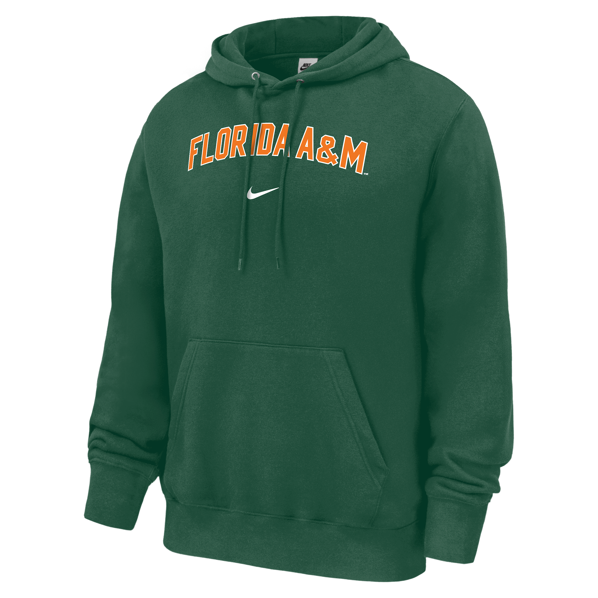 Nike Men's College (Florida A&M University) Club Fleece Pullover Hoodie in Green | M31233FAMU26-DGR