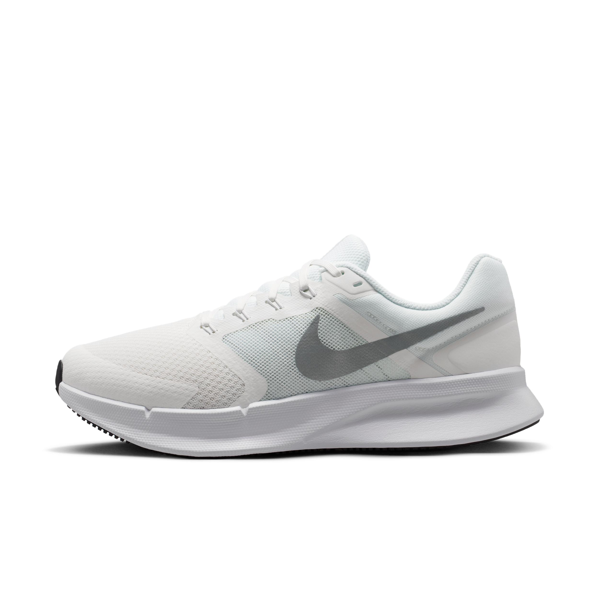 Nike Men's Run Swift 3 Running Shoes, Size 7, Summit White/Metallic Silver-White-Black