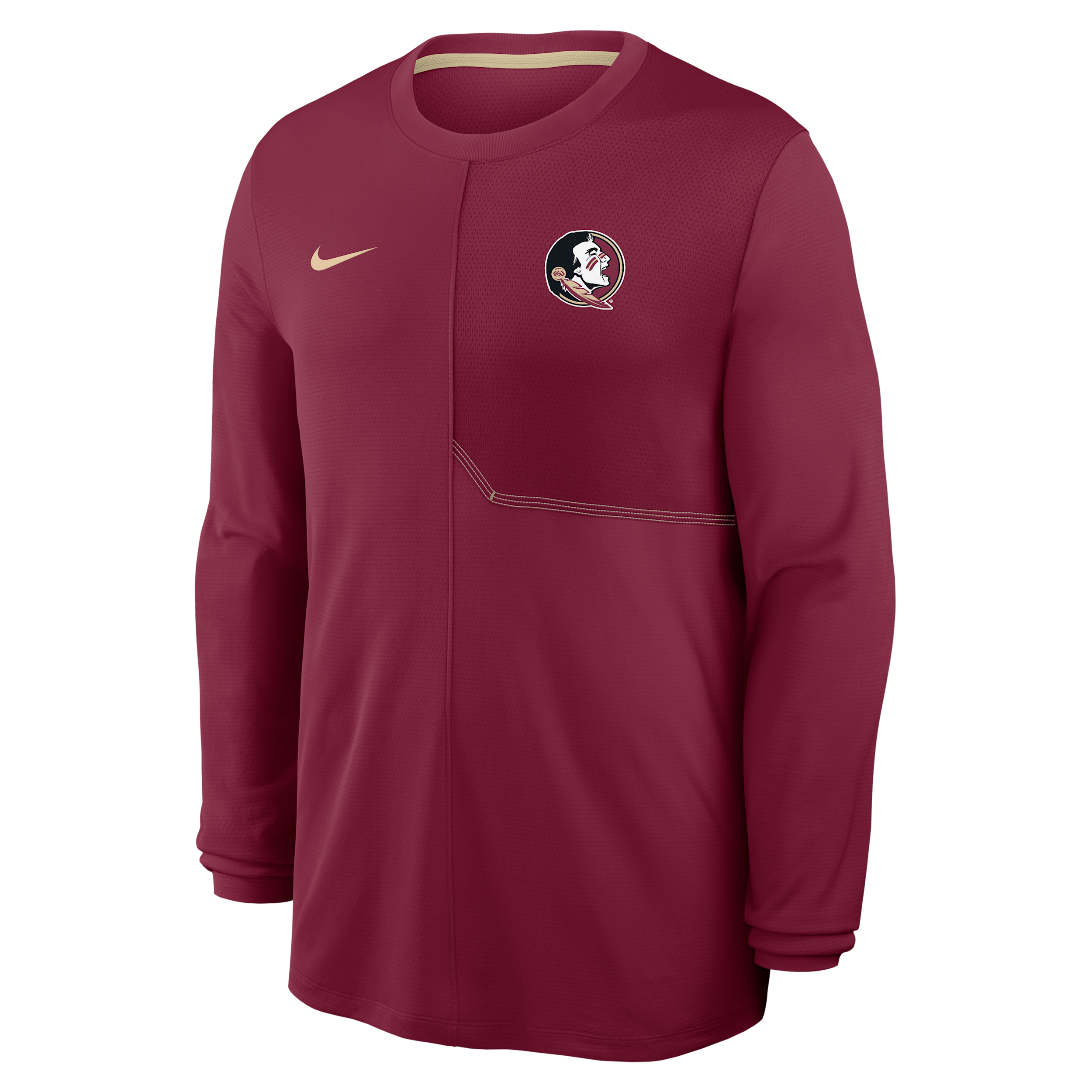 Florida State Sideline Coach Nike Men's Dri-FIT College Long-Sleeve Top in Red | 03B108DEFTN-GQK