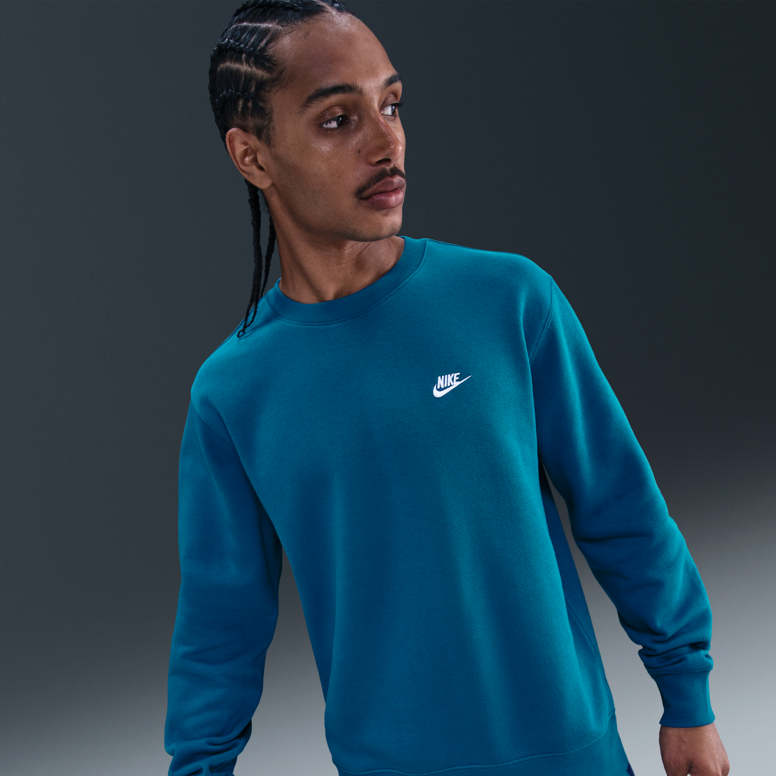 Nike Men's Club Fleece Crew In Blue